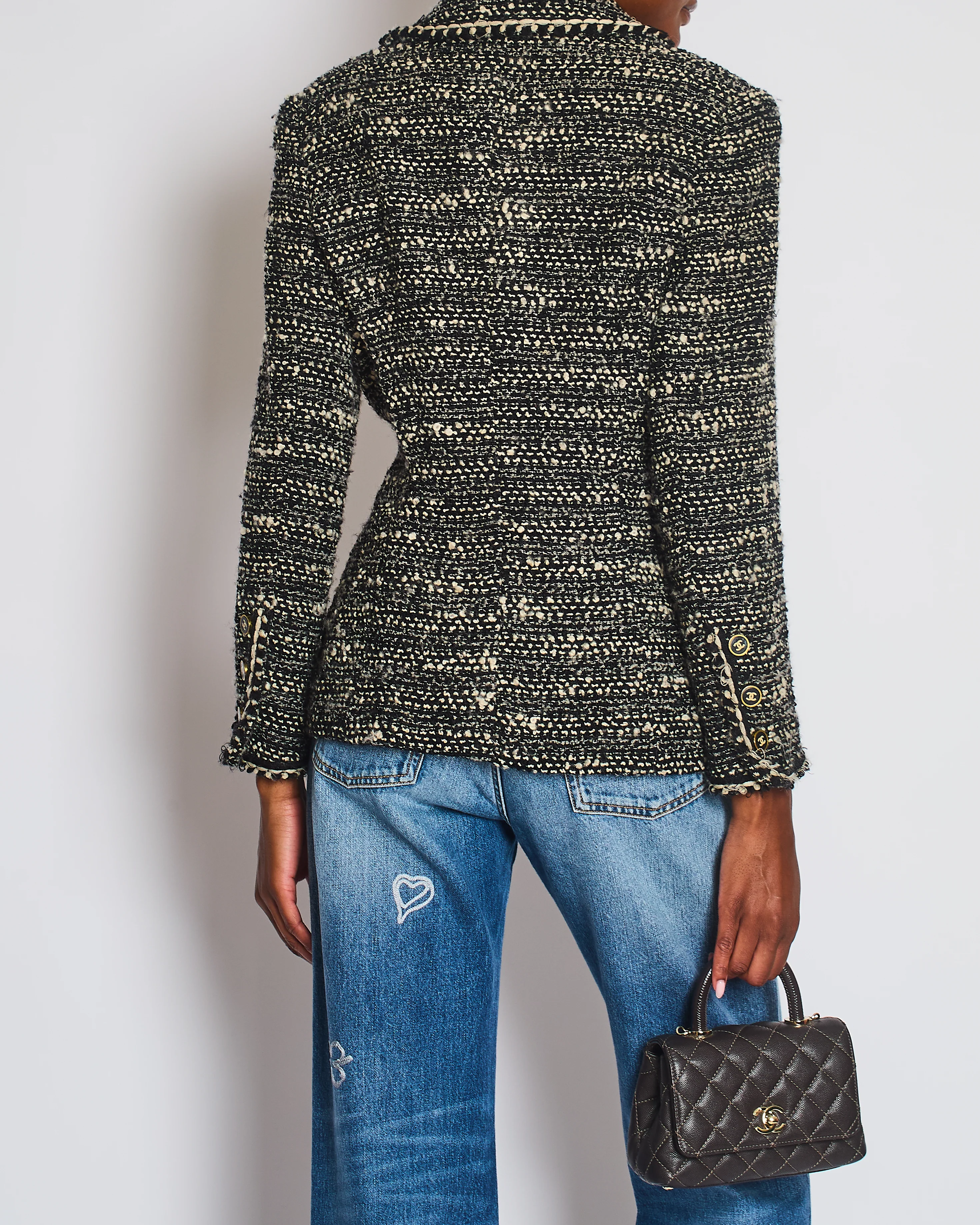 Chanel 94A Single Breasted Wool Jacket with CC Button Detail Size FR 38 (UK 10) - Image 3