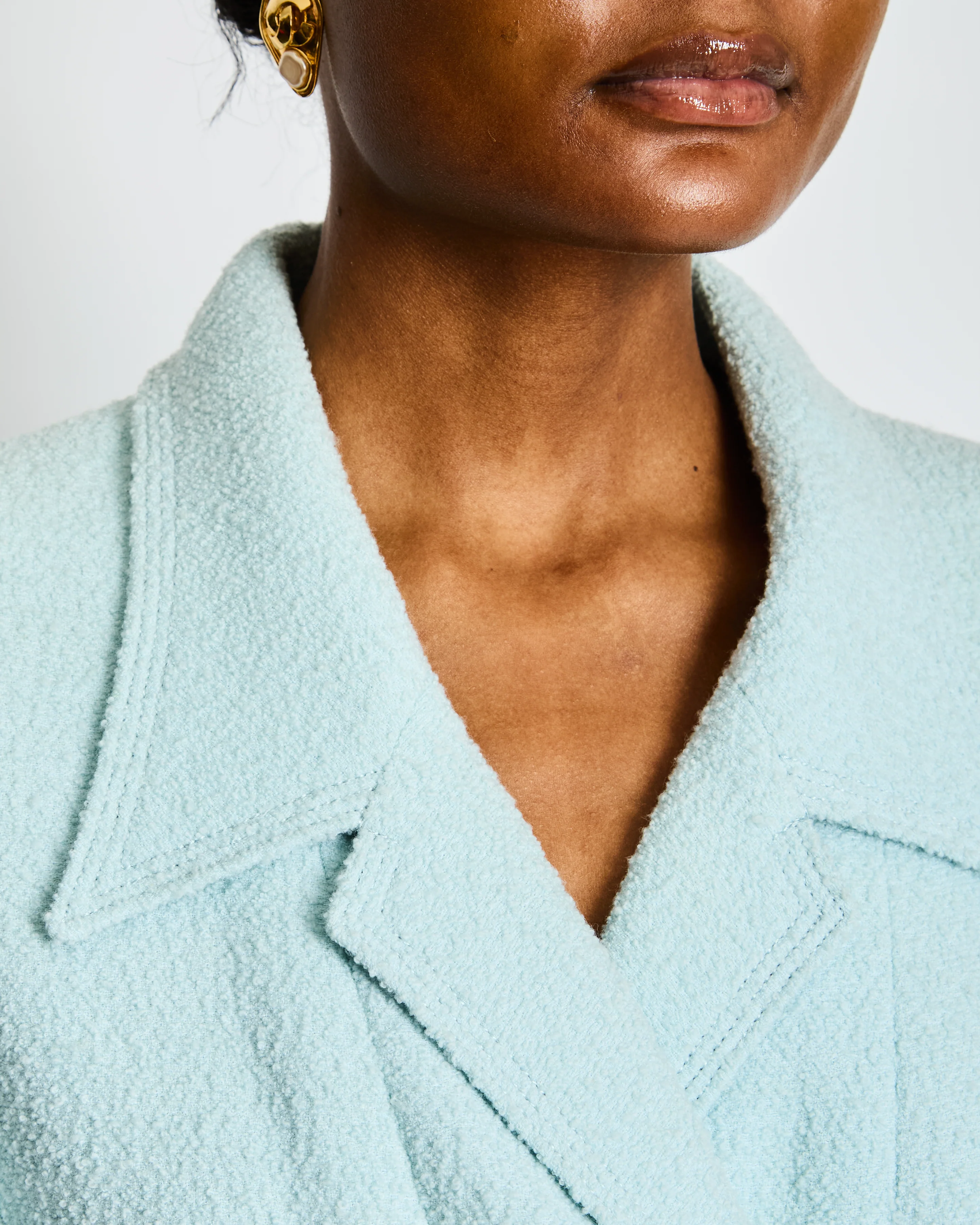 Chanel 96/C Baby Blue Double Breasted Blazer with Gold CC Buttons Size FR 46 (UK 18) - Image 2