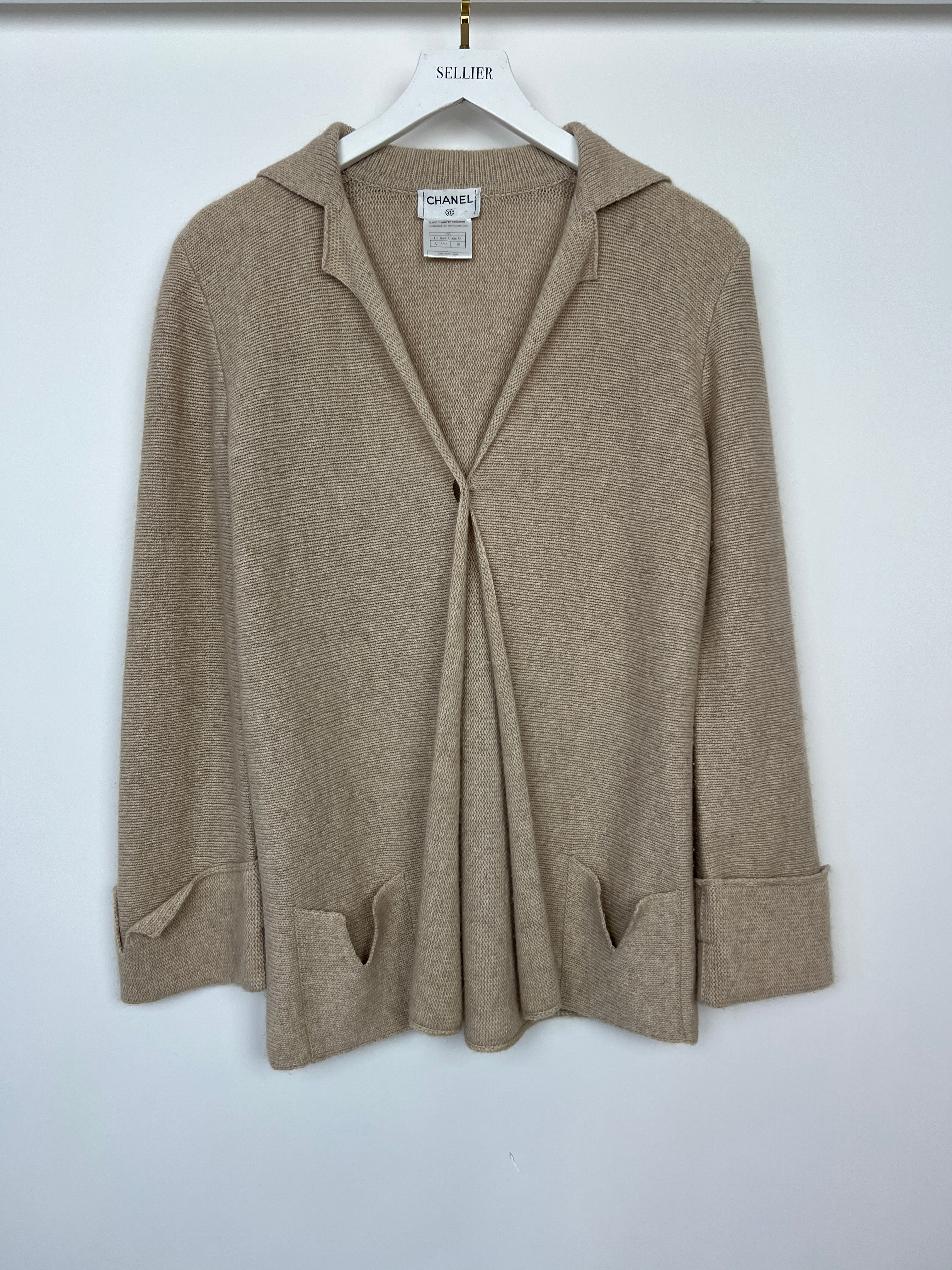 Chanel 99/A Beige Cashmere Long Sleeve Cardigan Size FR 40 (UK 12) - Image 11