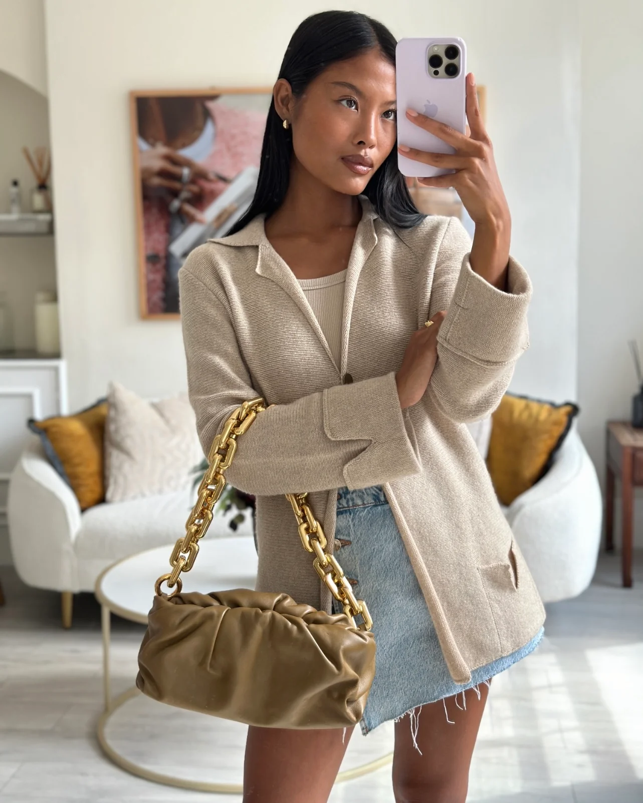 Chanel 99/A Beige Cashmere Long Sleeve Cardigan Size FR 40 (UK 12) - Image 18
