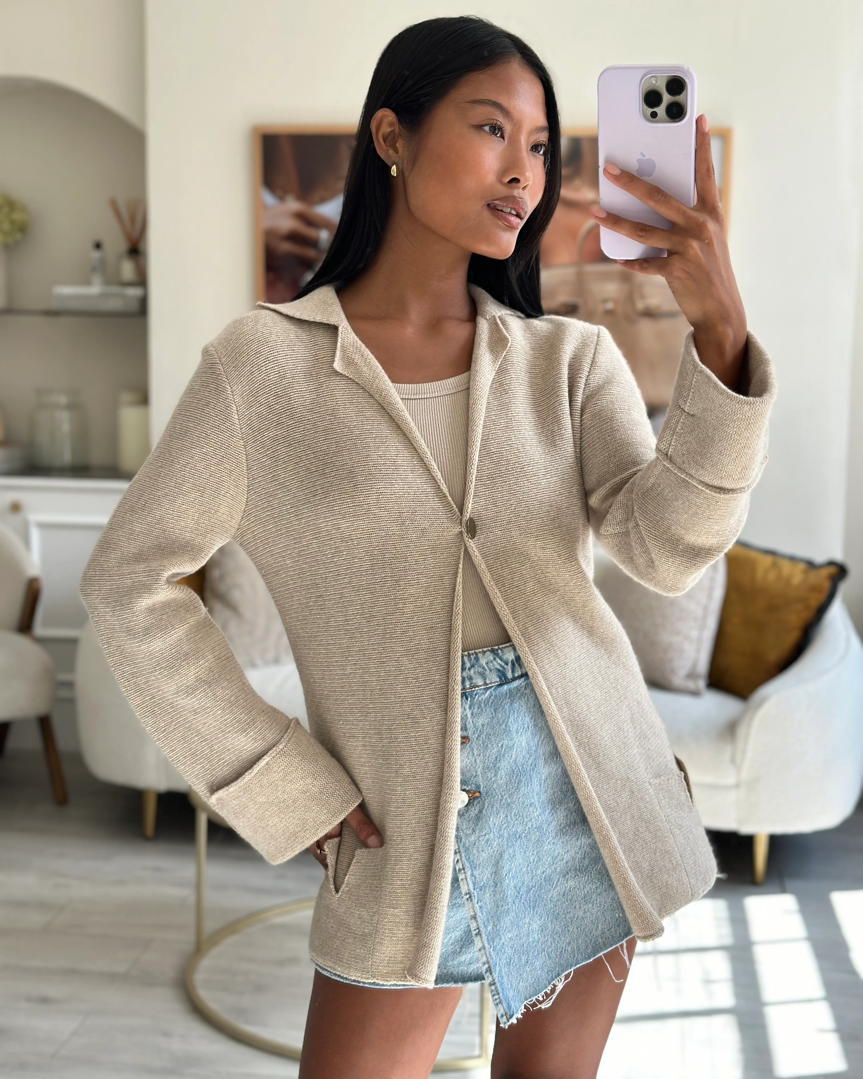 Chanel 99/A Beige Cashmere Long Sleeve Cardigan Size FR 40 (UK 12) - Image 7