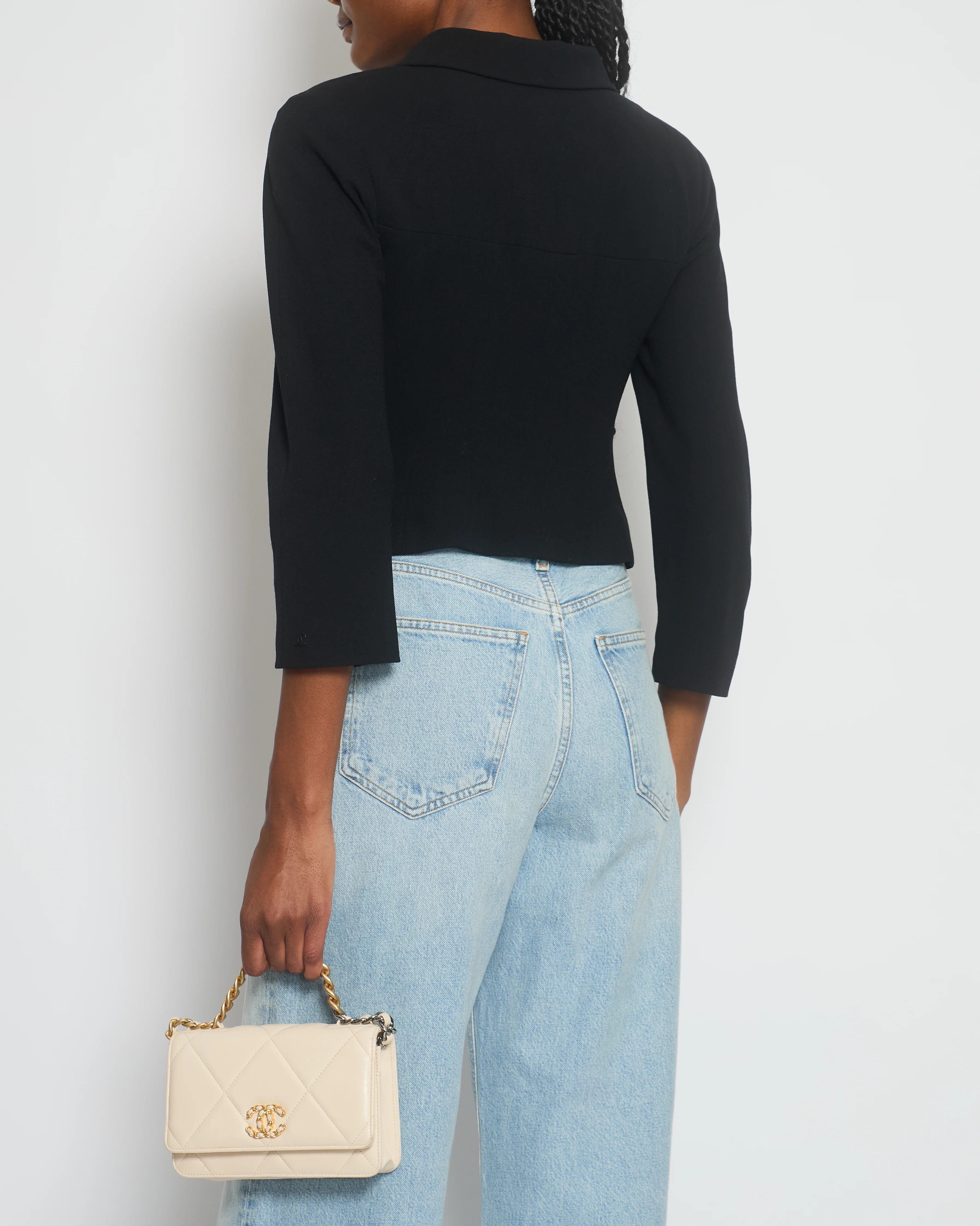Chanel 99/P Black Cropped Jacket with Pocket Detail FR 36 (UK 8) - Image 2