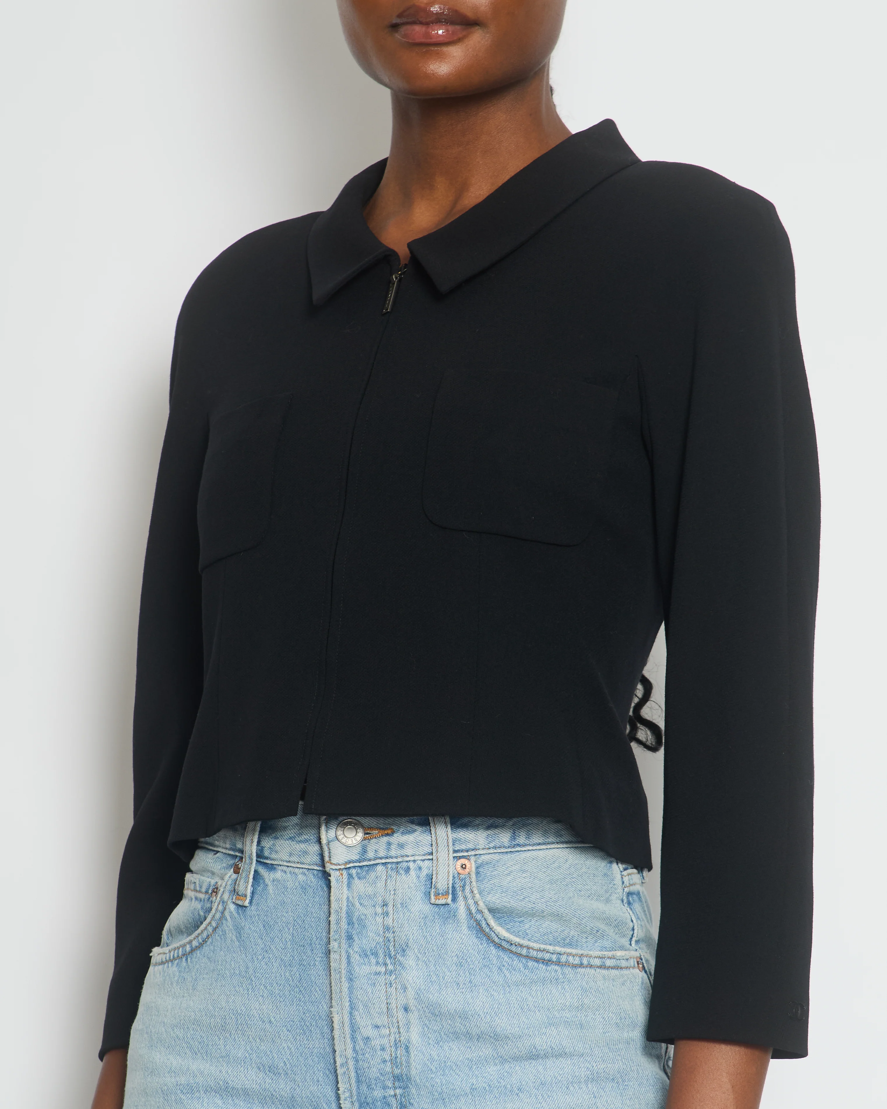 Chanel 99/P Black Cropped Jacket with Pocket Detail FR 36 (UK 8) - Image 3
