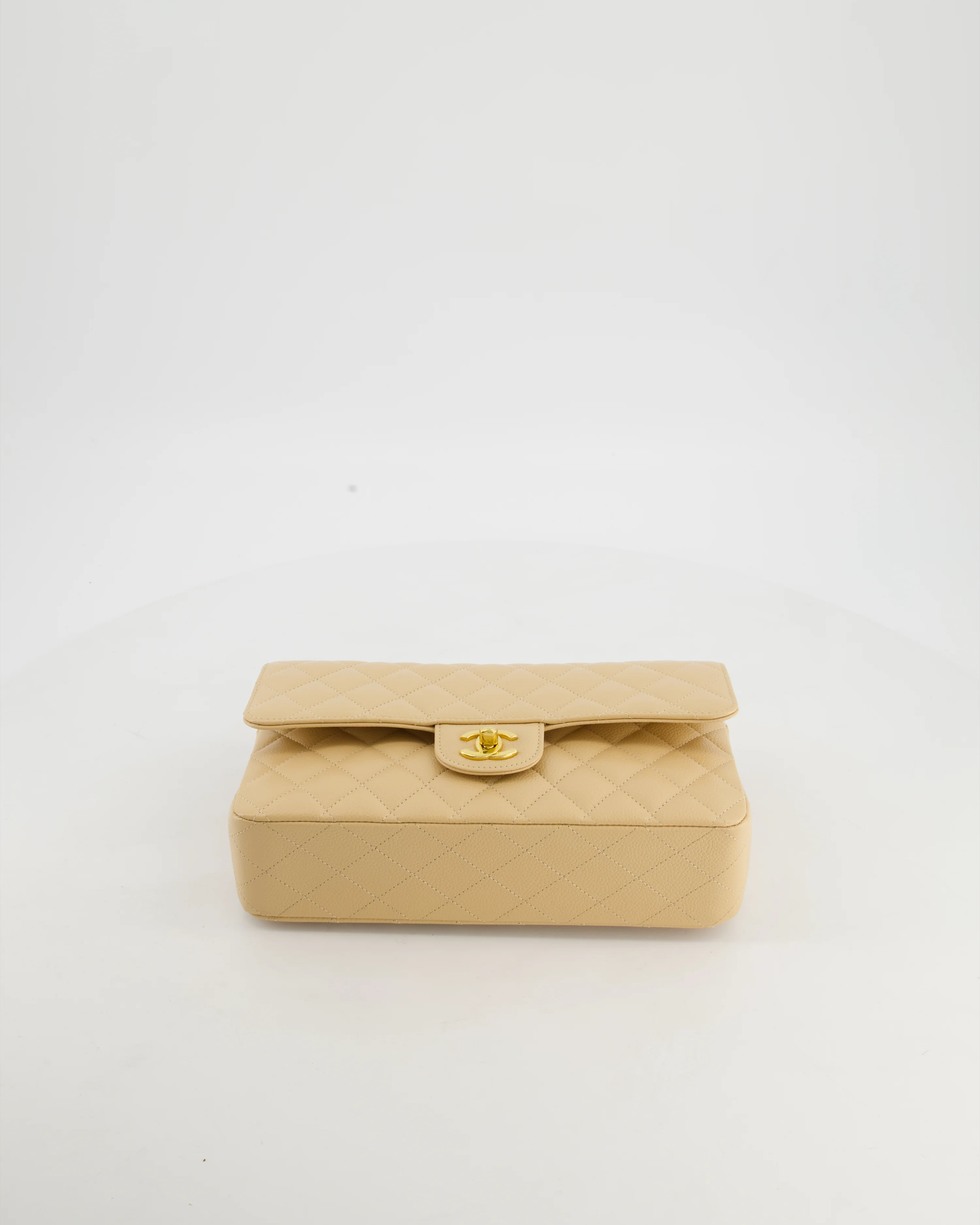 Chanel Beige Medium Classic Double Flap Bag in Caviar Leather with Gold Hardware - Image 20