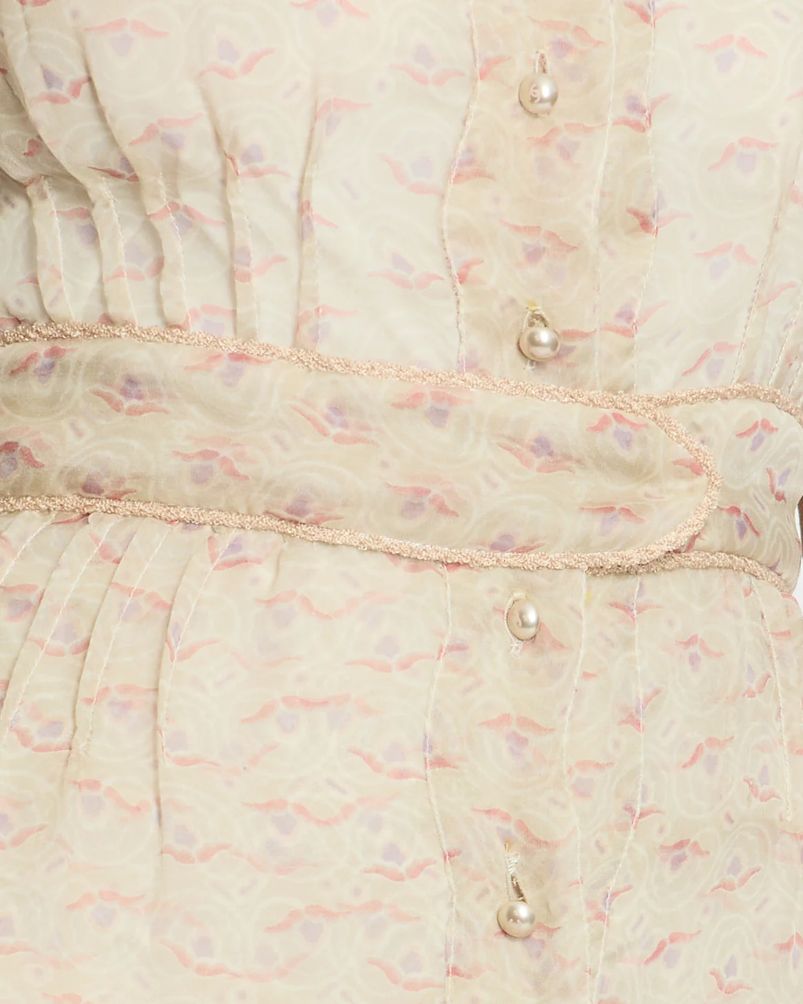 Chanel Beige Printed Sheer Shirt Dress with Pearl CC Buttons Size FR 38 ( UK 10) - Image 5