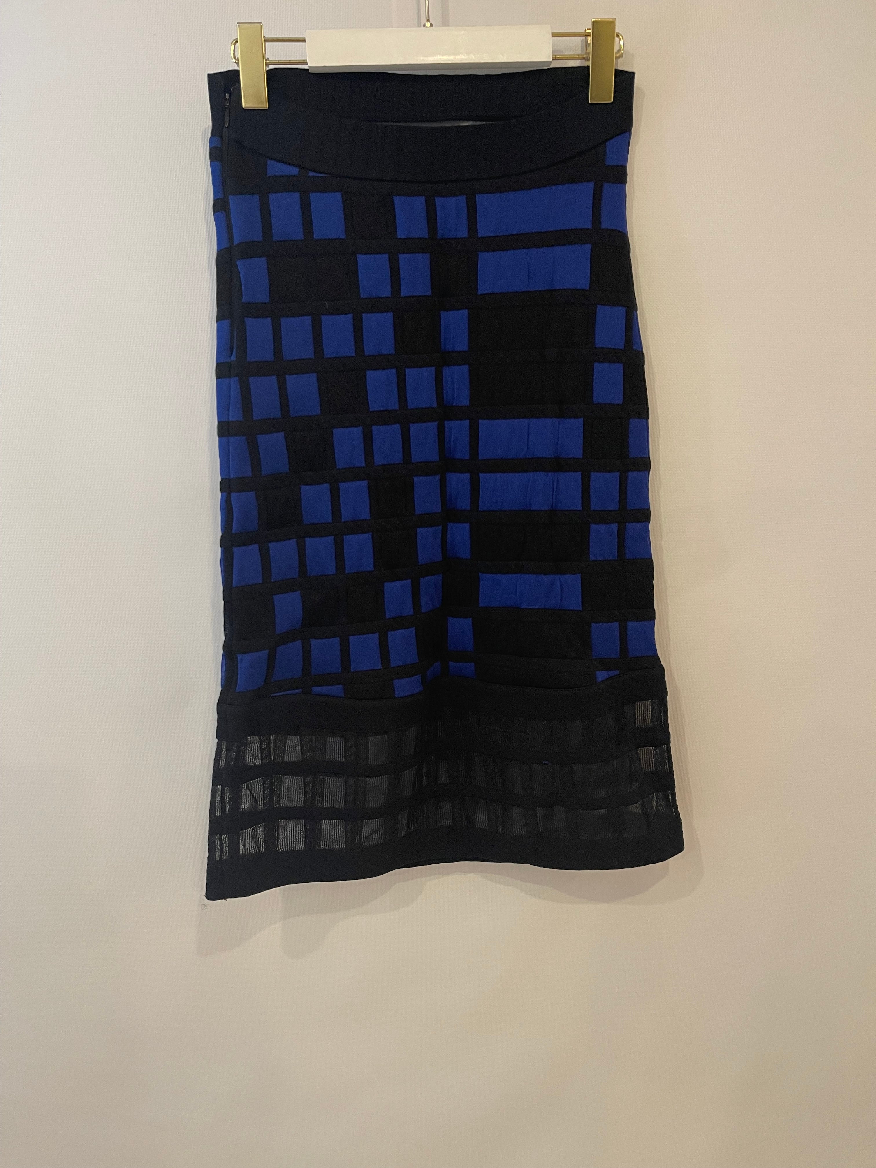 Chanel Spring 2013 Black and Electric Blue Checked Bandeau Dress Size FR 36 (UK 8) - Image 10