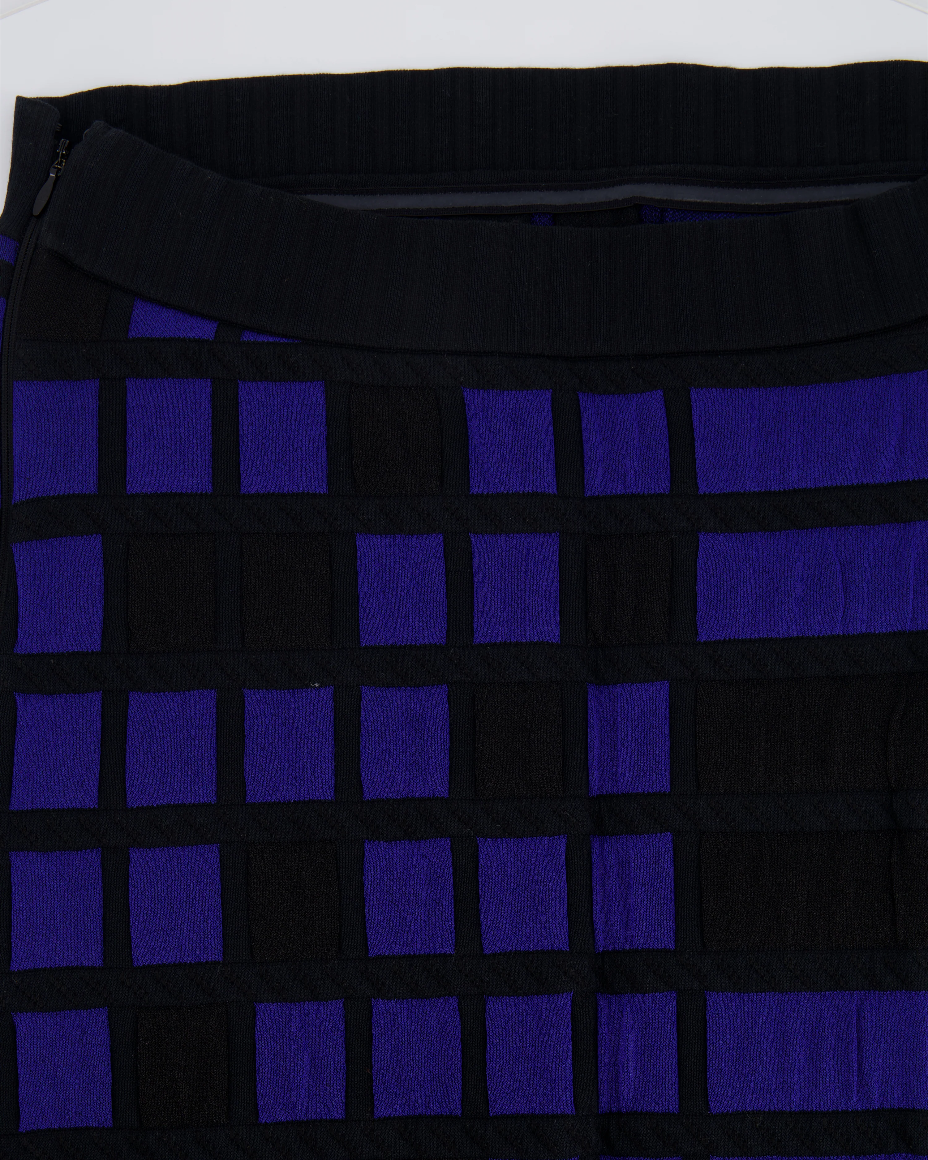 Chanel Spring 2013 Black and Electric Blue Checked Bandeau Dress Size FR 36 (UK 8) - Image 7