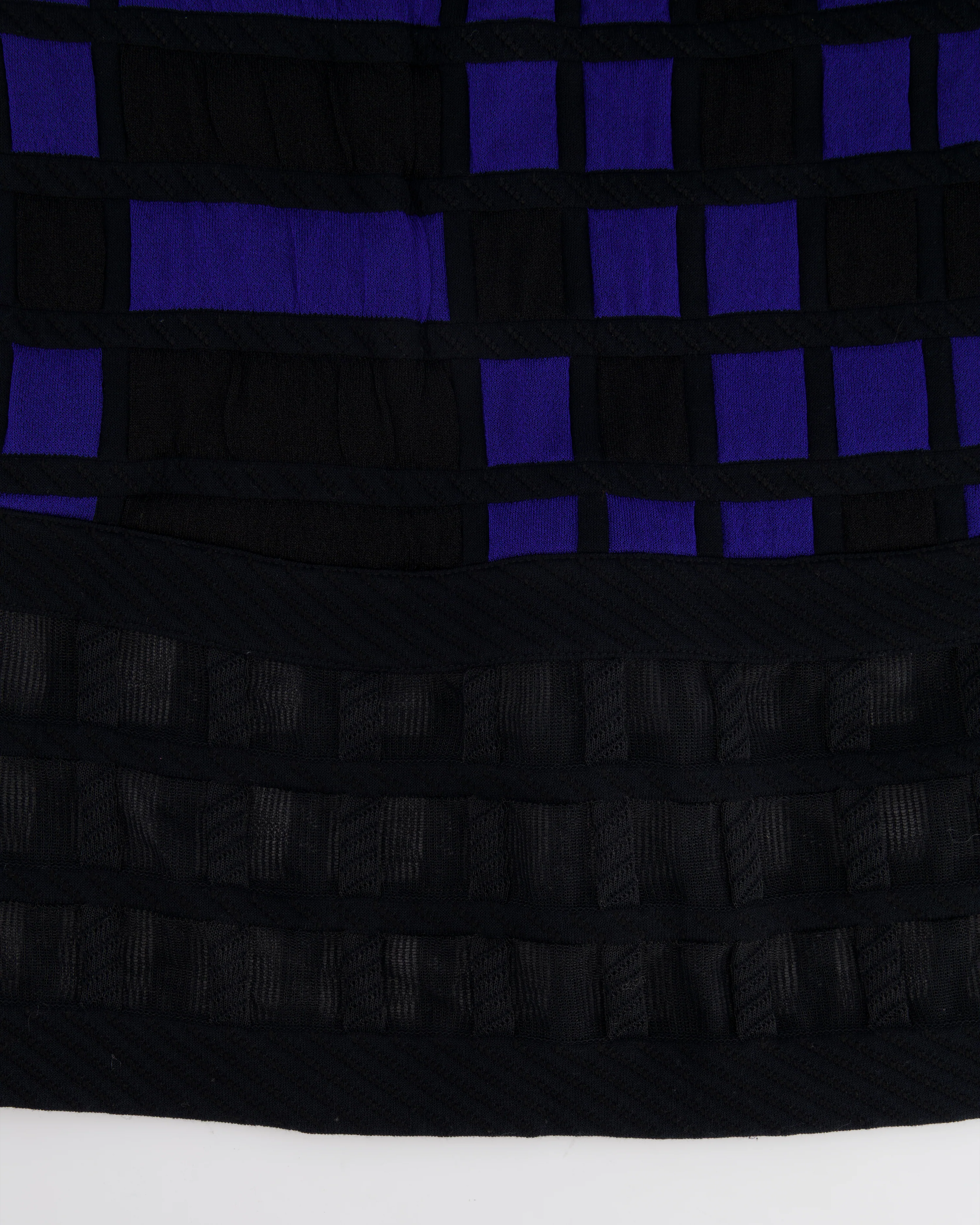 Chanel Spring 2013 Black and Electric Blue Checked Bandeau Dress Size FR 36 (UK 8) - Image 8
