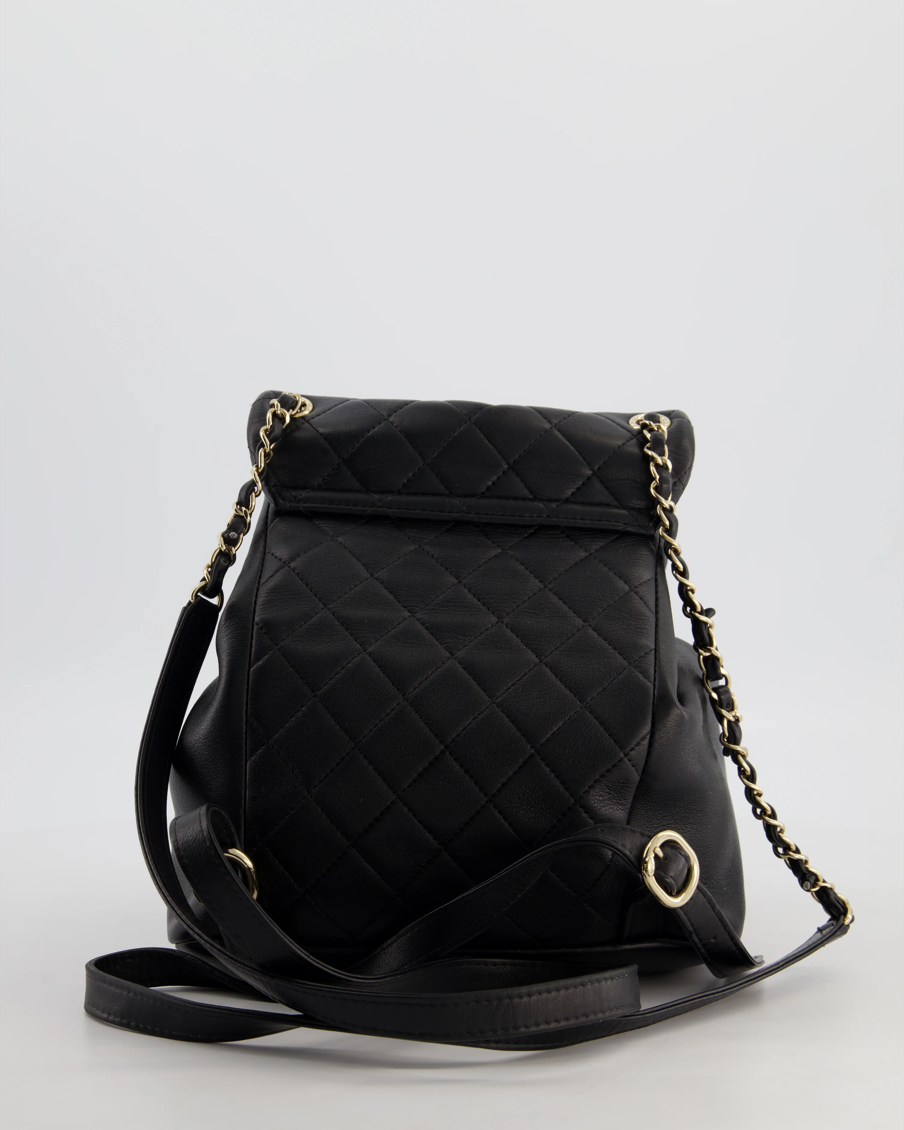 Chanel Black Calfskin Quilted Leather Backpack with Champagne Gold Hardware - Image 5