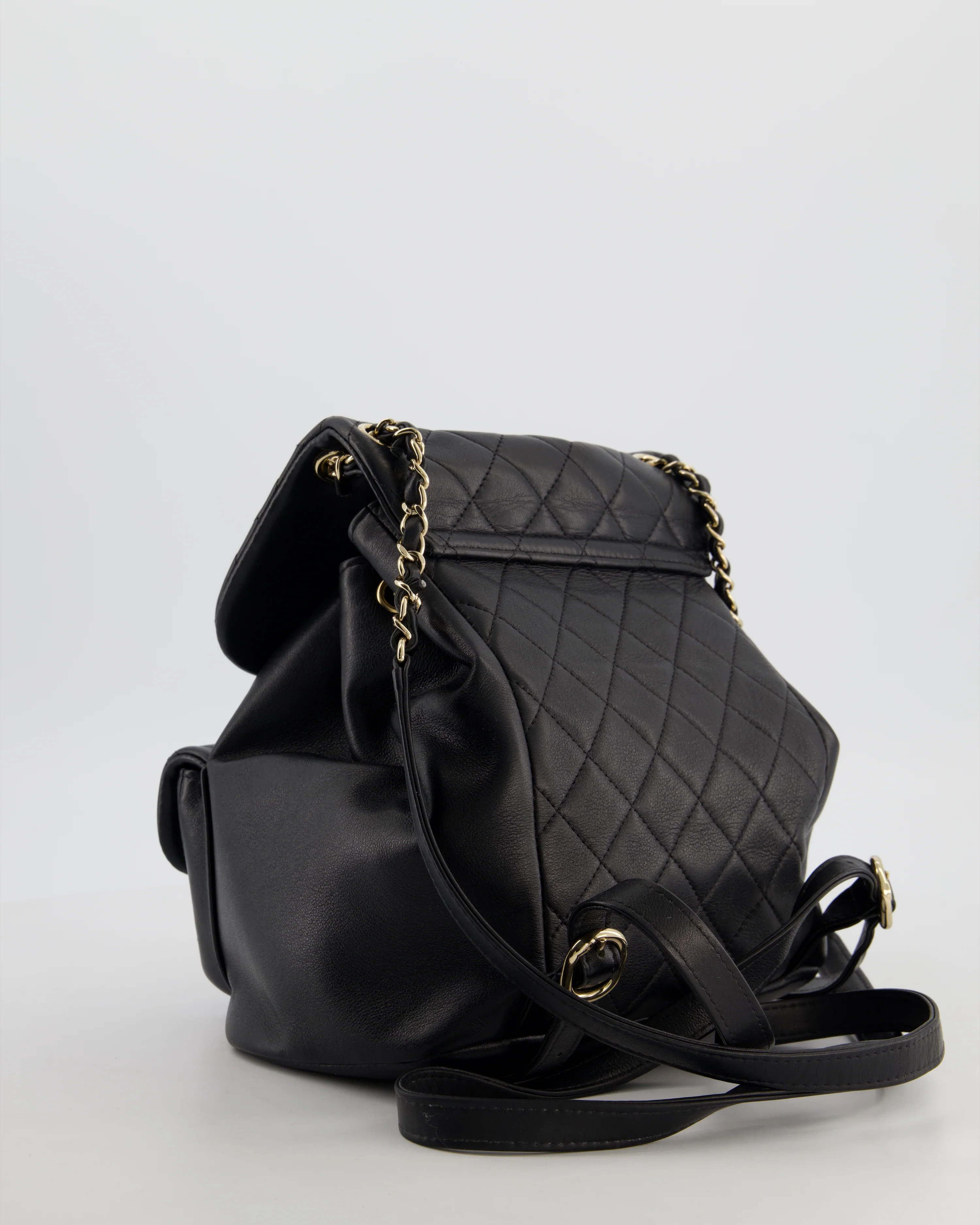 Chanel Black Calfskin Quilted Leather Backpack with Champagne Gold Hardware - Image 6