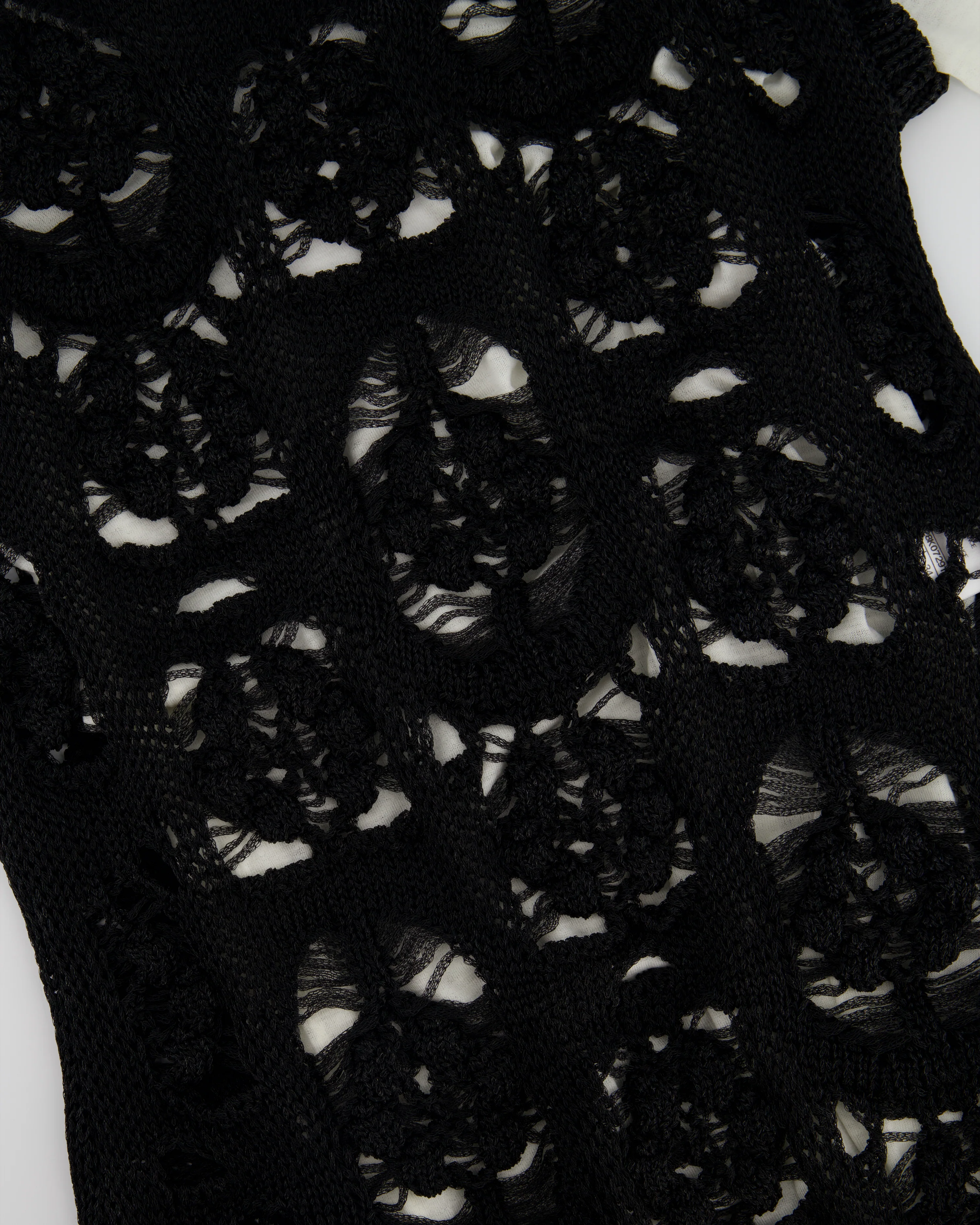 Chanel Black Crochet Short Sleeve Midi Dress with White Long-Sleeve Under-Layer Set Size FR 34 (UK 6) - Image 7