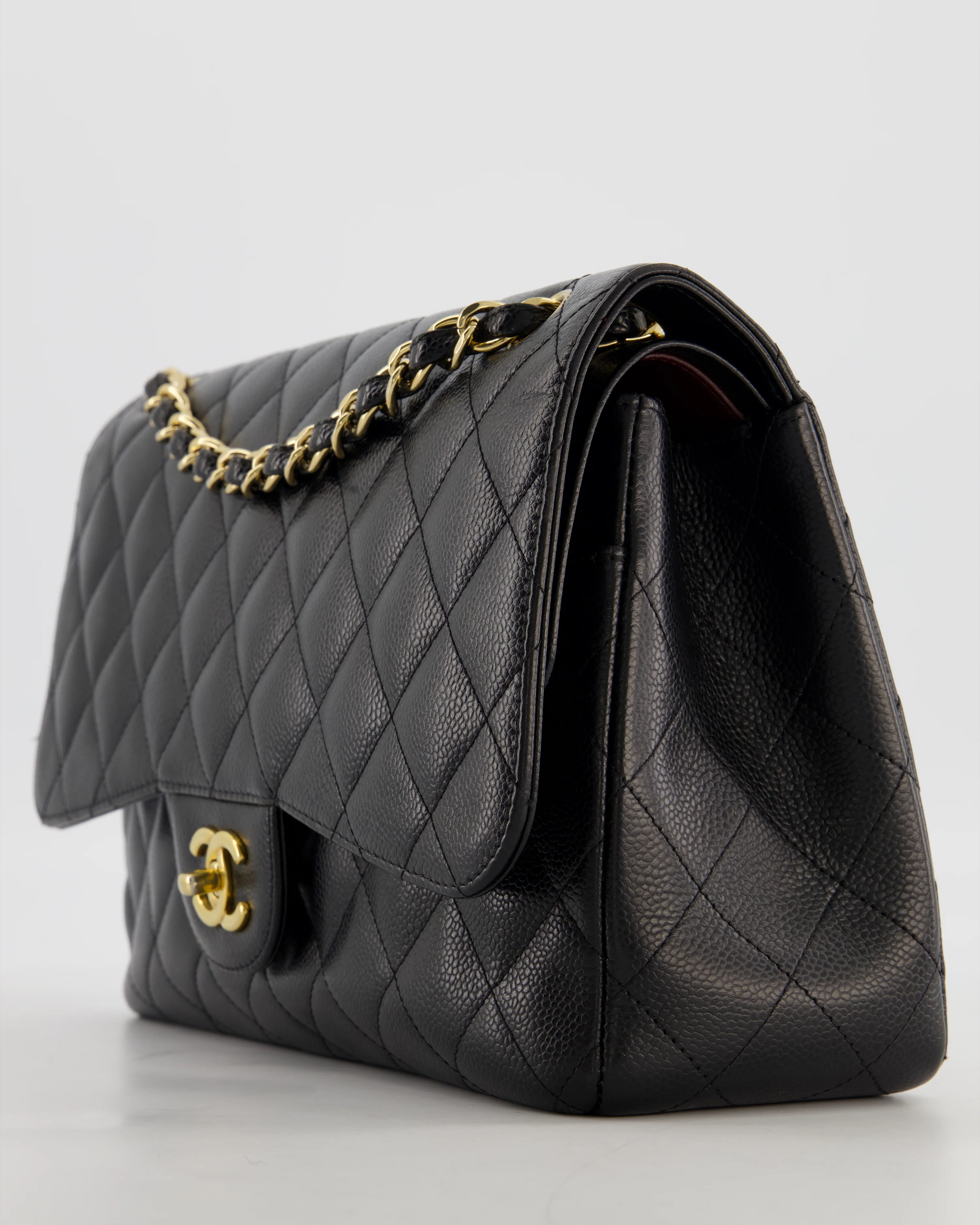Chanel Black Jumbo Classic Double Flap Bag in Caviar Leather with Gold Hardware - Image 12