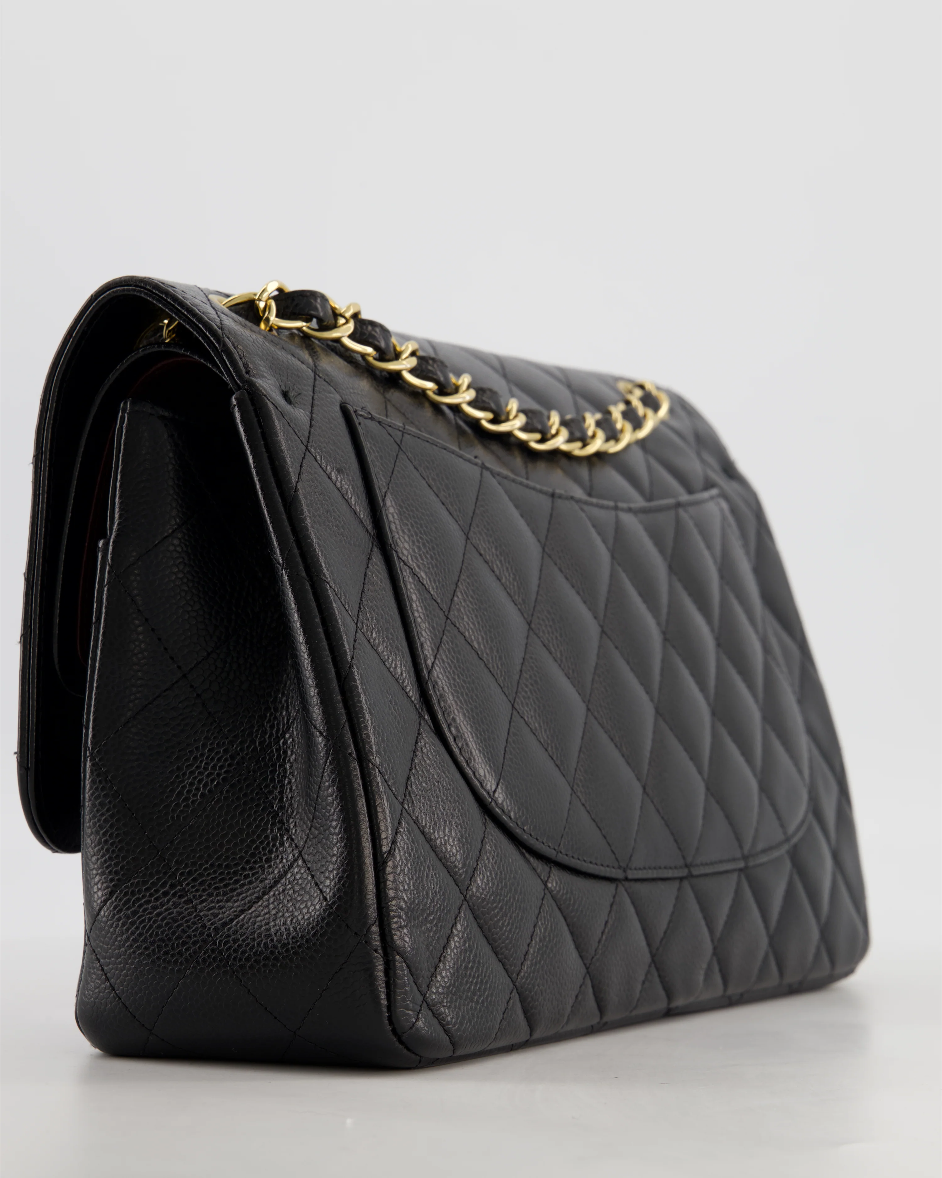 Chanel Black Jumbo Classic Double Flap Bag in Caviar Leather with Gold Hardware - Image 13