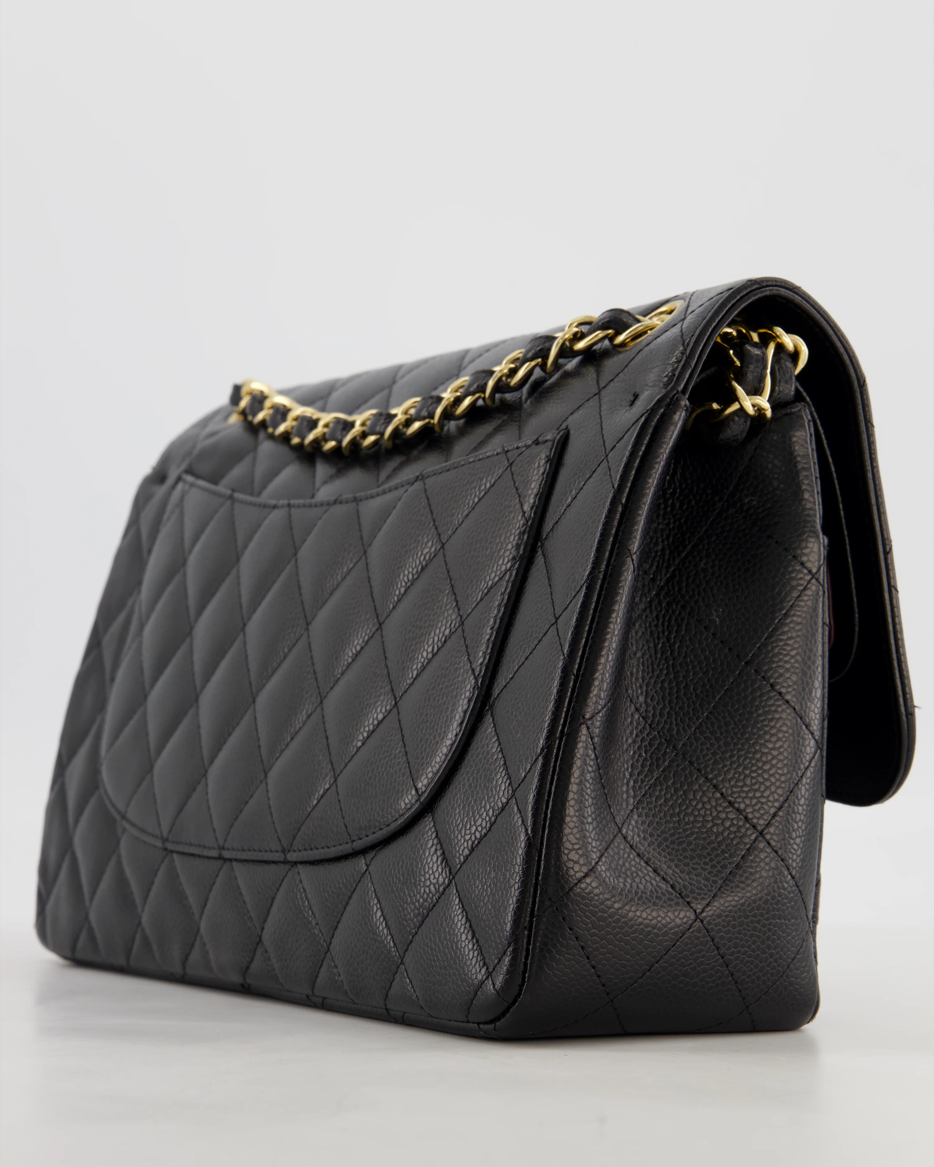 Chanel Black Jumbo Classic Double Flap Bag in Caviar Leather with Gold Hardware - Image 14