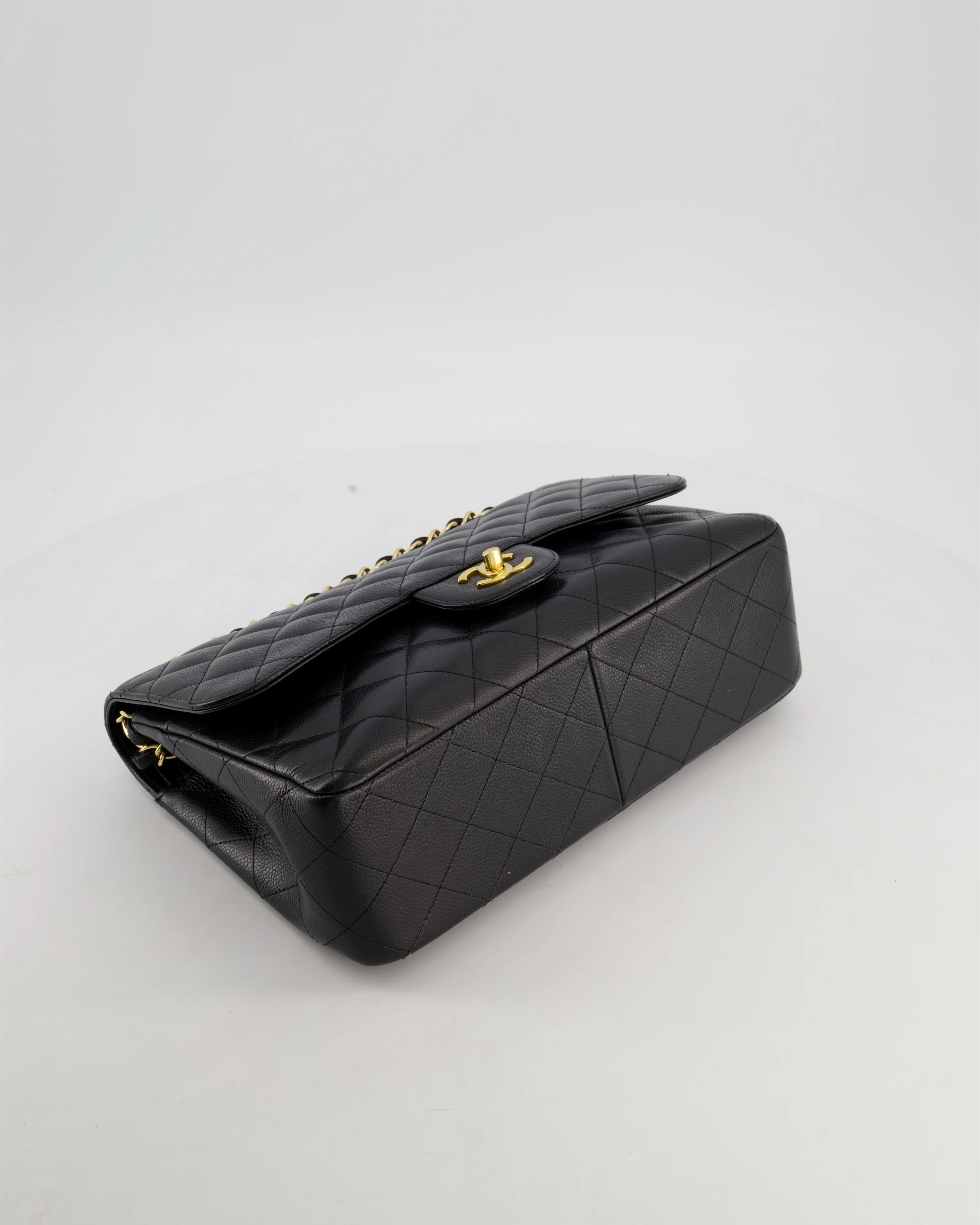 Chanel Black Jumbo Classic Double Flap Bag in Caviar Leather with Gold Hardware - Image 15