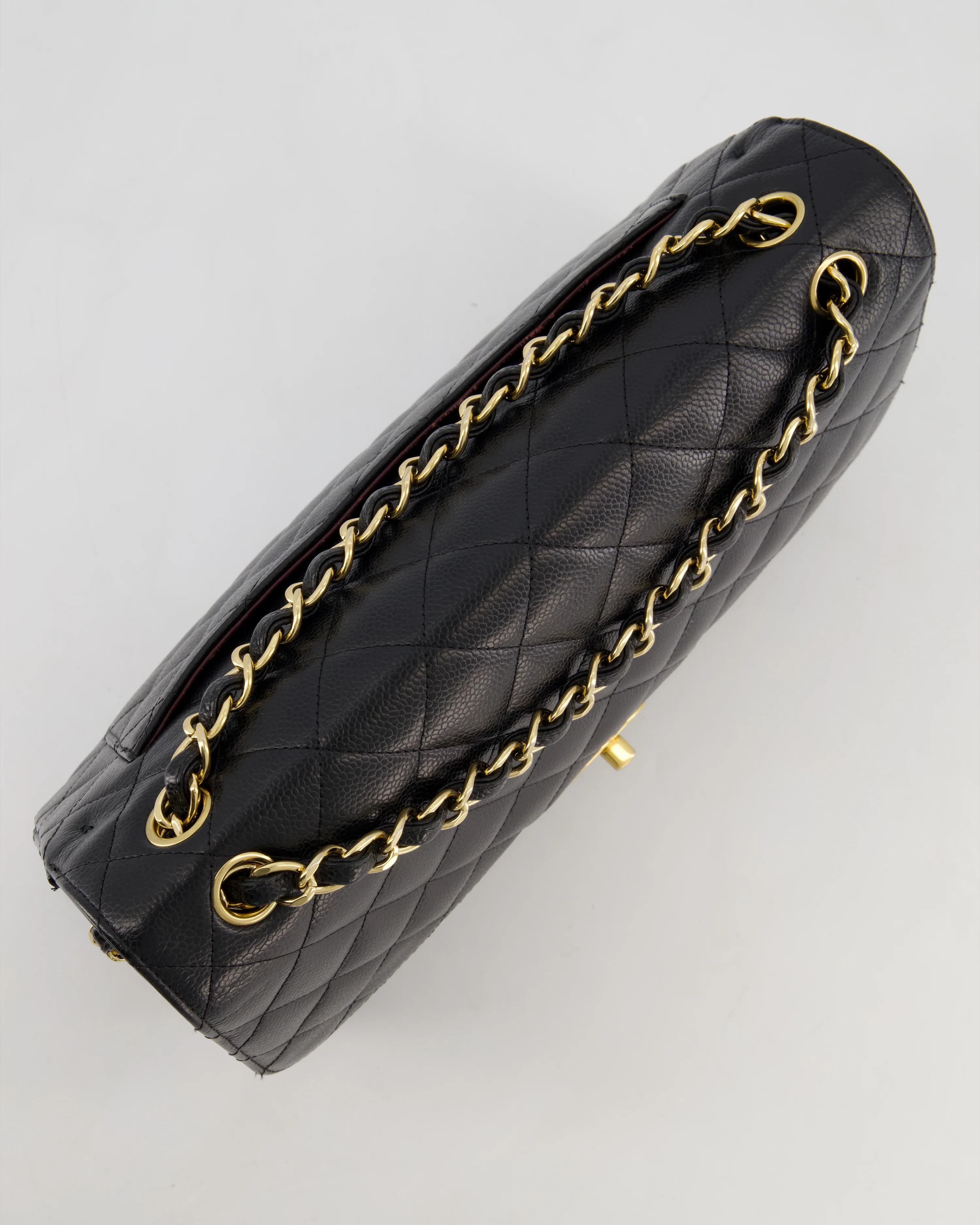 Chanel Black Jumbo Classic Double Flap Bag in Caviar Leather with Gold Hardware - Image 20