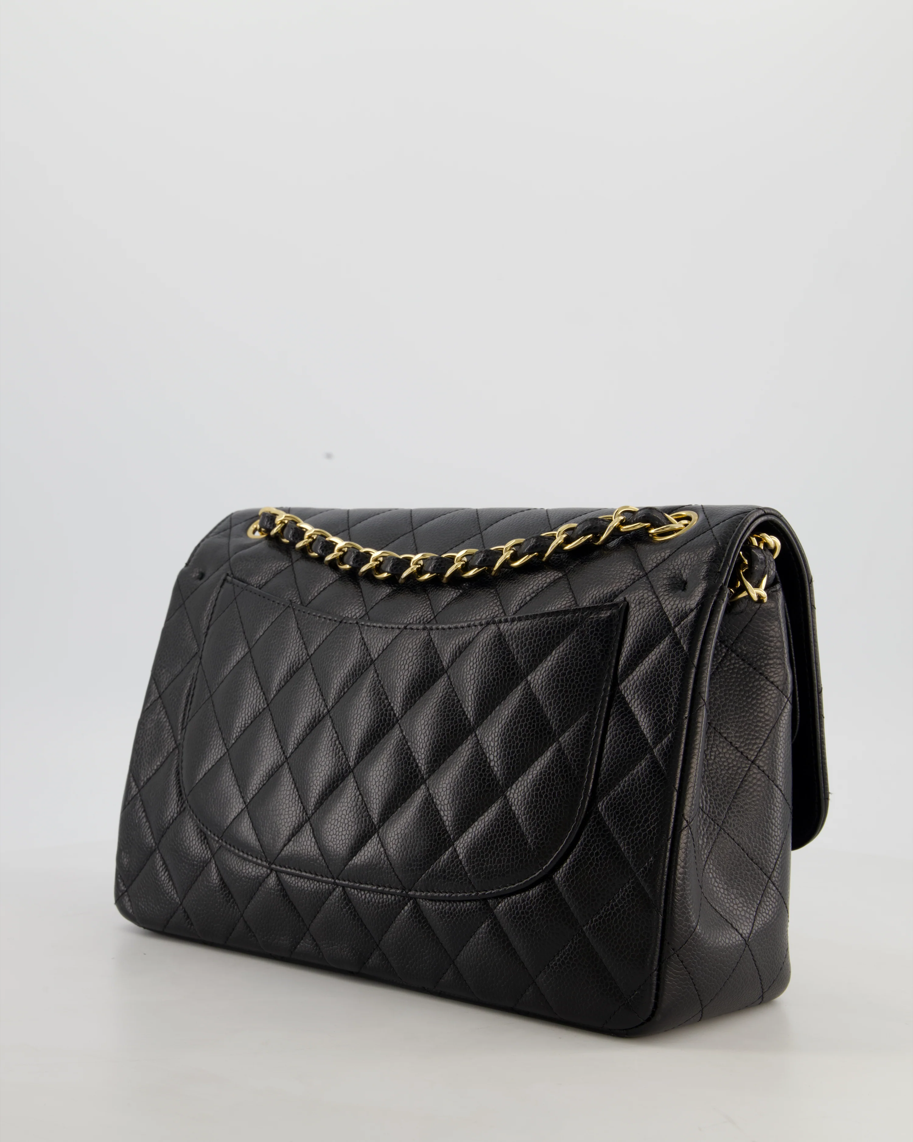 Chanel Black Jumbo Classic Double Flap Bag in Caviar Leather with Gold Hardware - Image 6