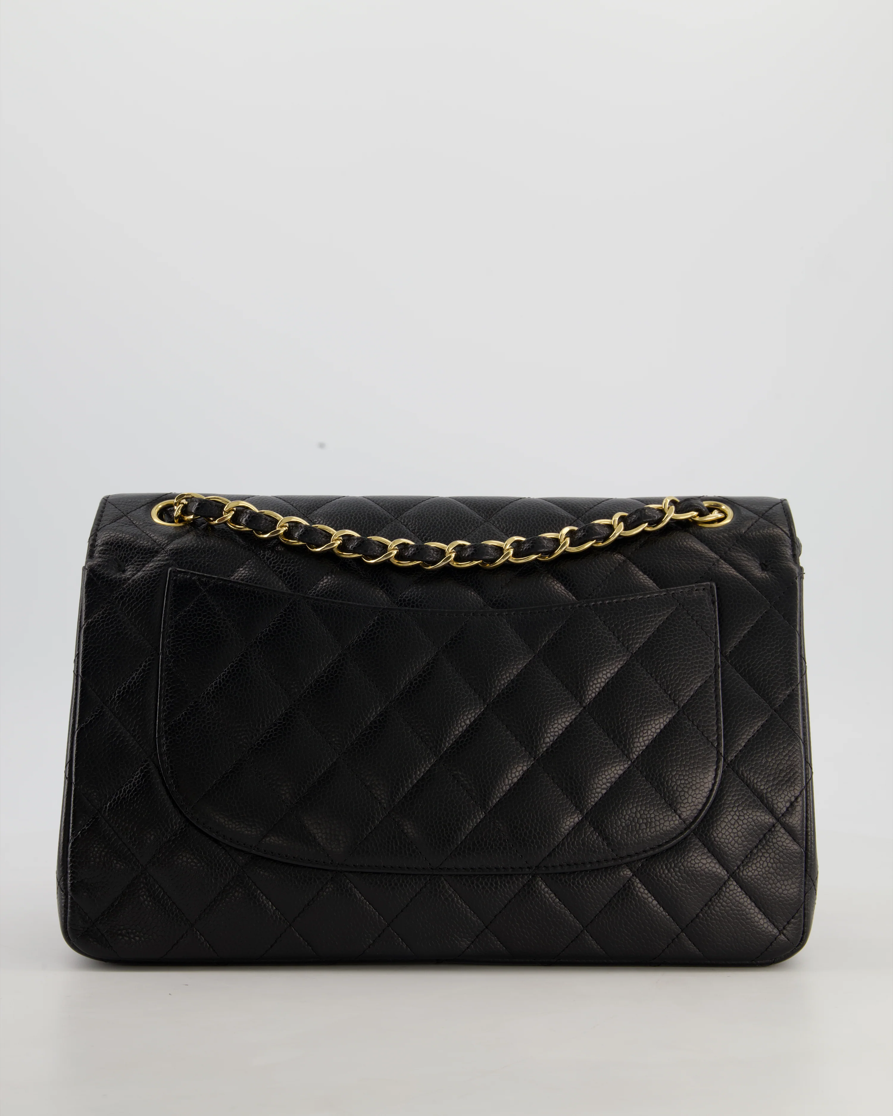 Chanel Black Jumbo Classic Double Flap Bag in Caviar Leather with Gold Hardware - Image 7
