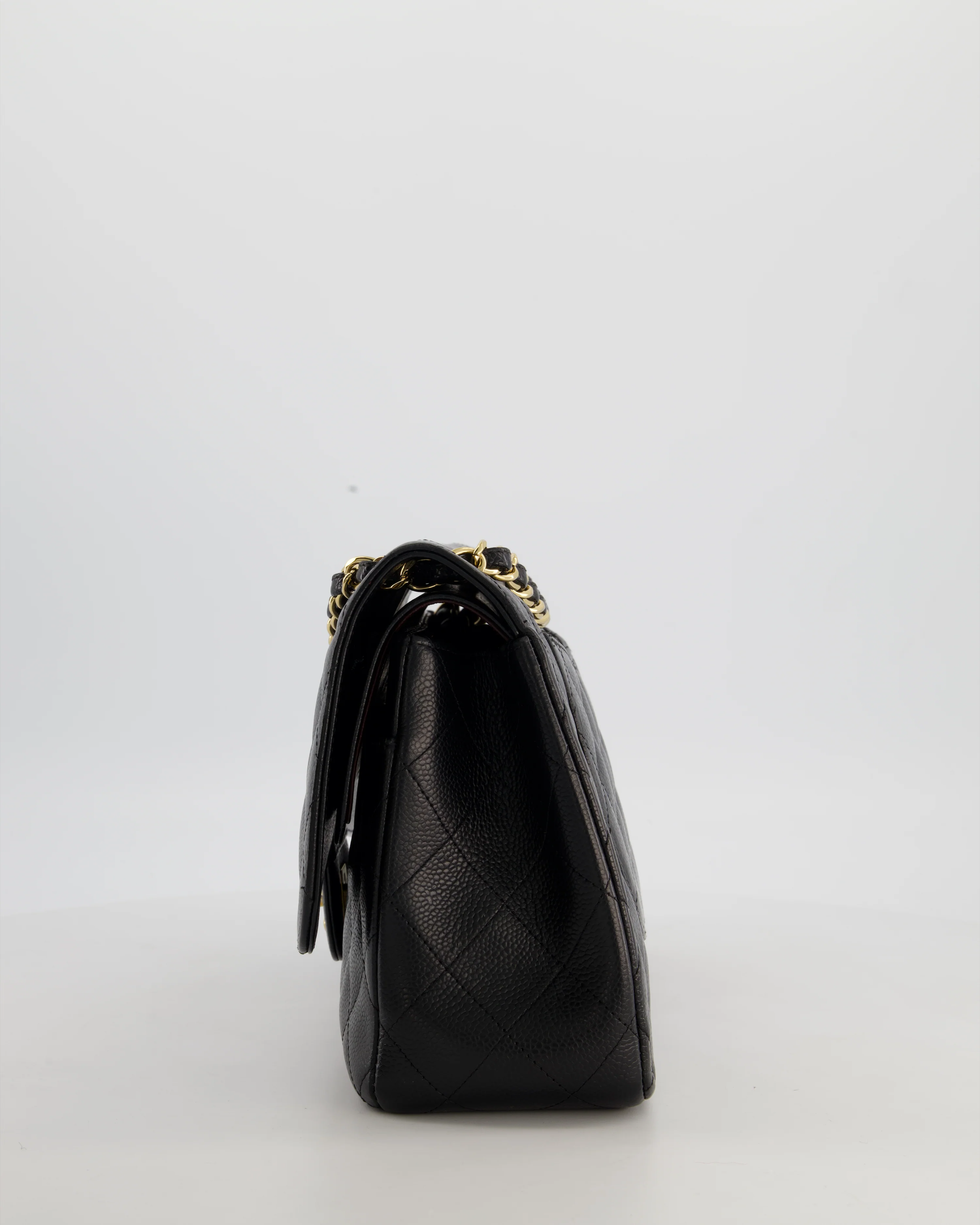 Chanel Black Jumbo Classic Double Flap Bag in Caviar Leather with Gold Hardware - Image 9