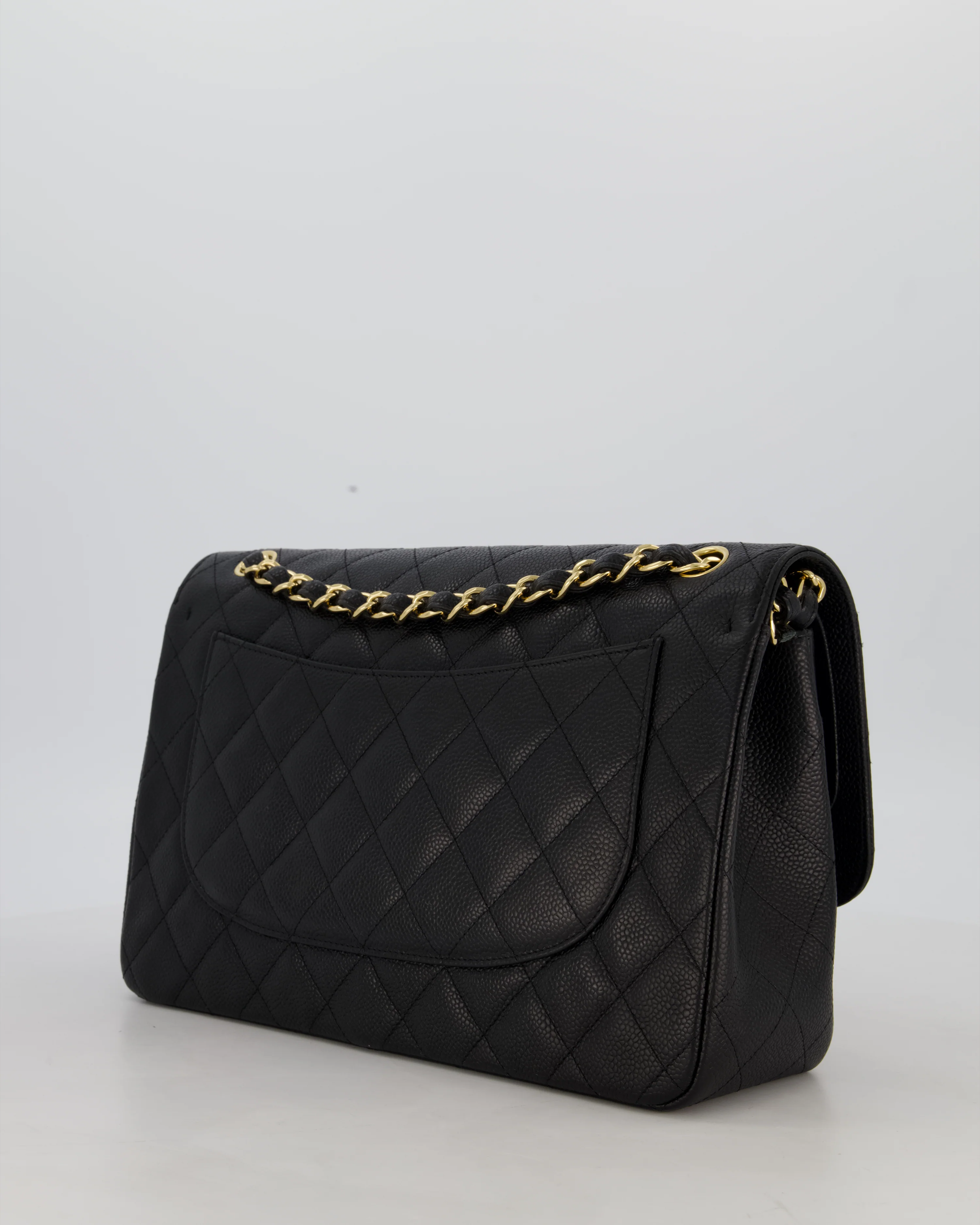 Chanel Black Jumbo Classic Double Flap Bag in Caviar Leather with Gold Hardware - Image 6