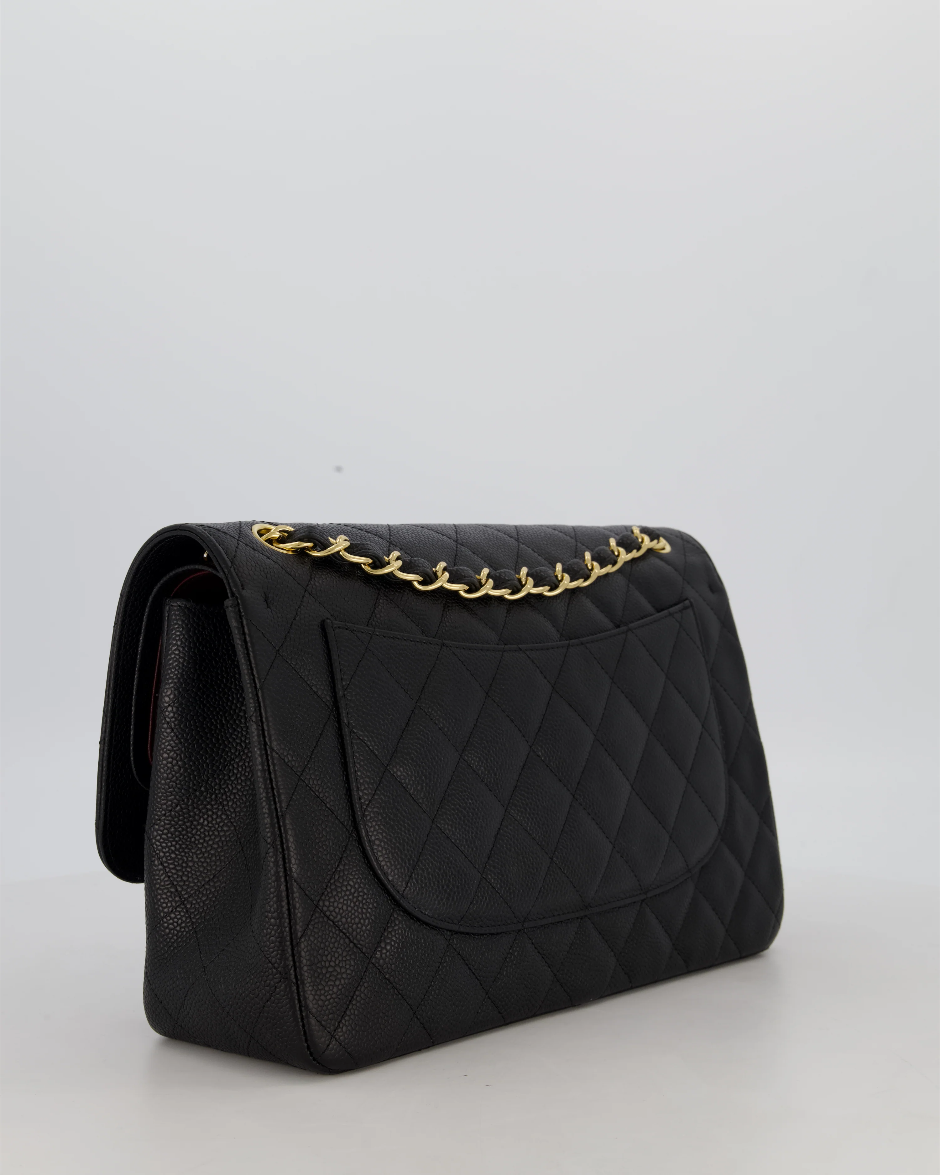 Chanel Black Jumbo Classic Double Flap Bag in Caviar Leather with Gold Hardware - Image 8