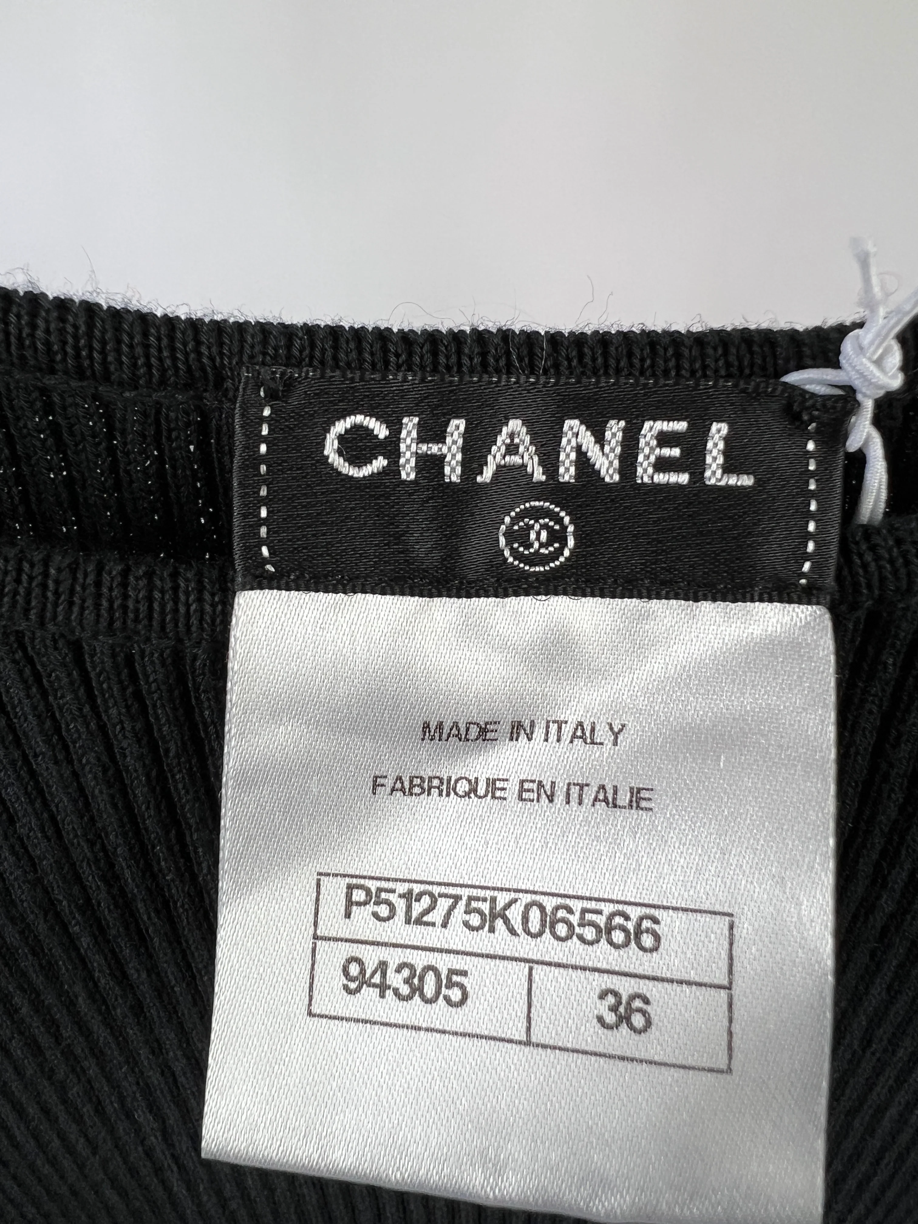 Chanel Black Knitted Mini Dress with CC Logo Detail FR 36 (UK 8) - Image 13