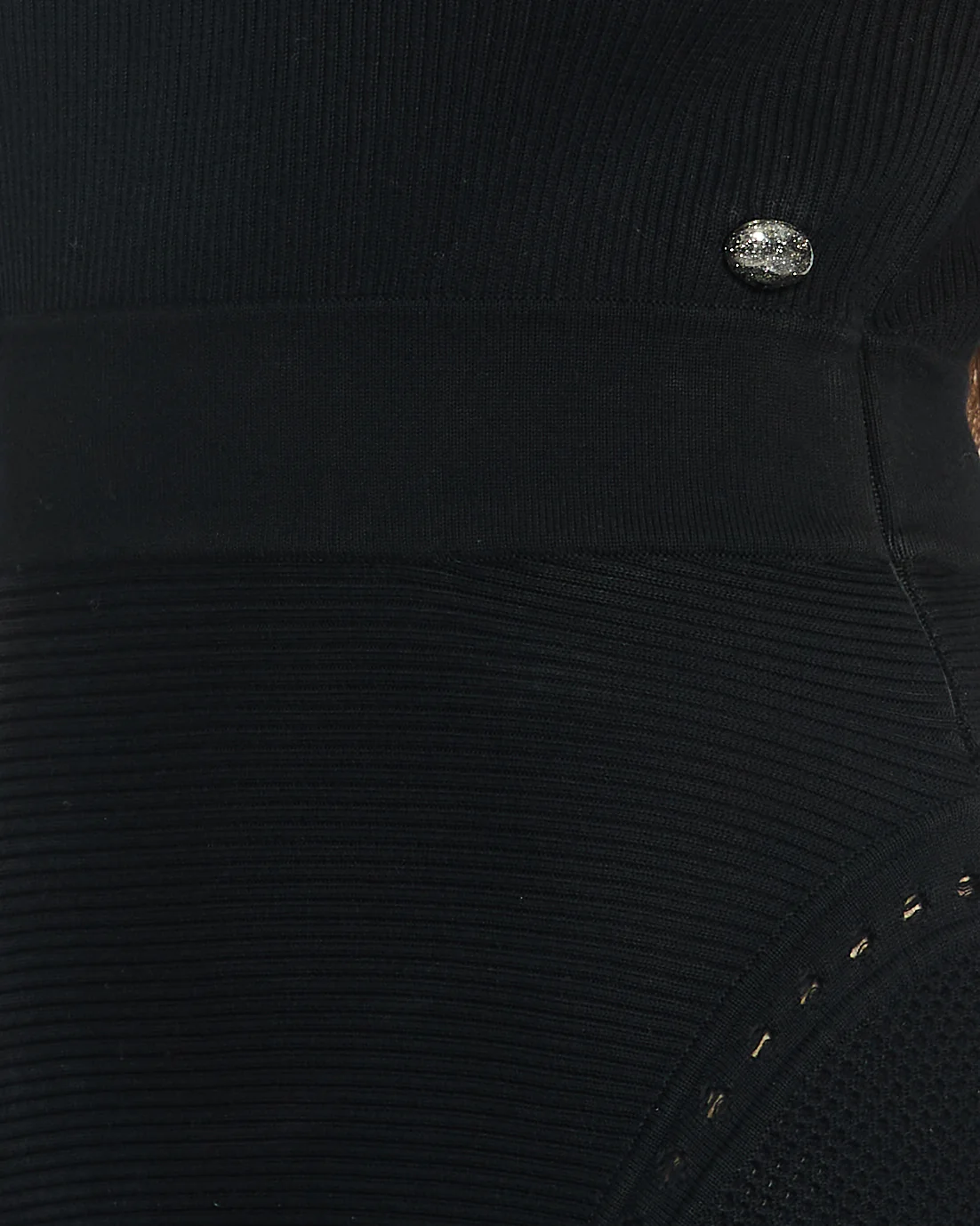 Chanel Black Knitted Mini Dress with CC Logo Detail FR 36 (UK 8) - Image 15