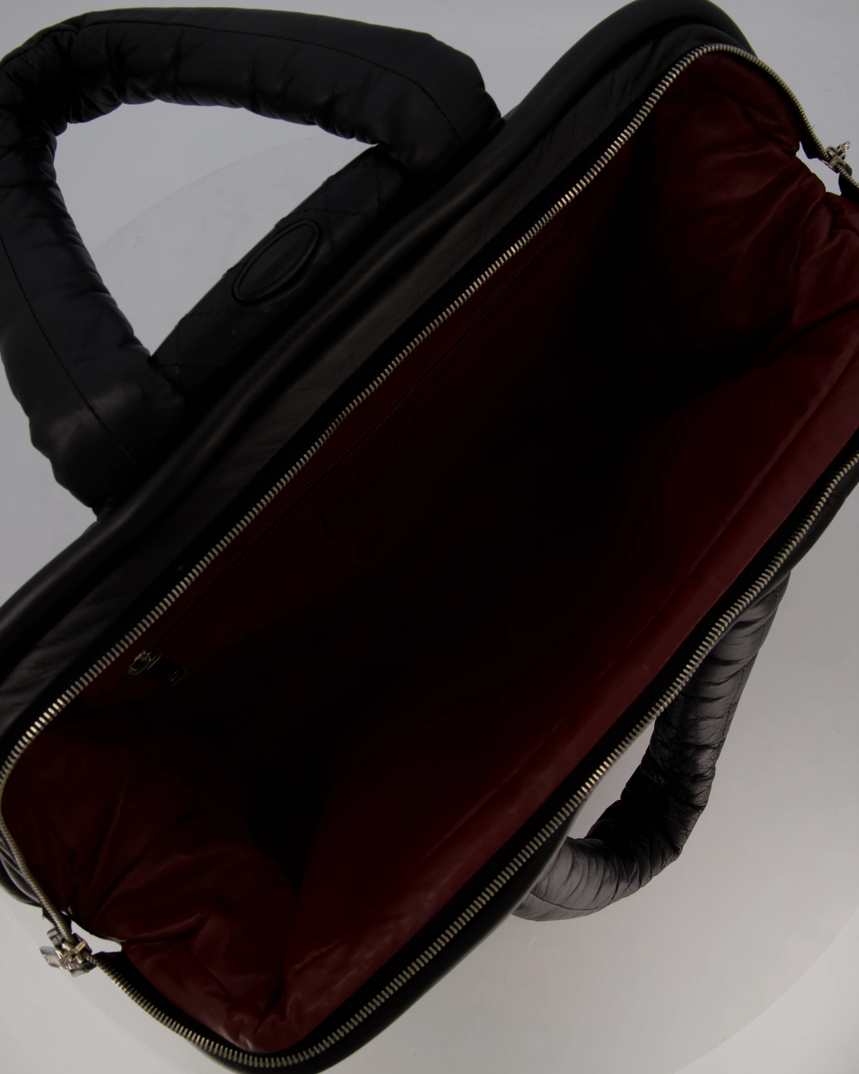 Chanel Black Large Coco Cocoon Carry on Trolley Bag in Lambskin Leather with Silver Hardware - Image 16