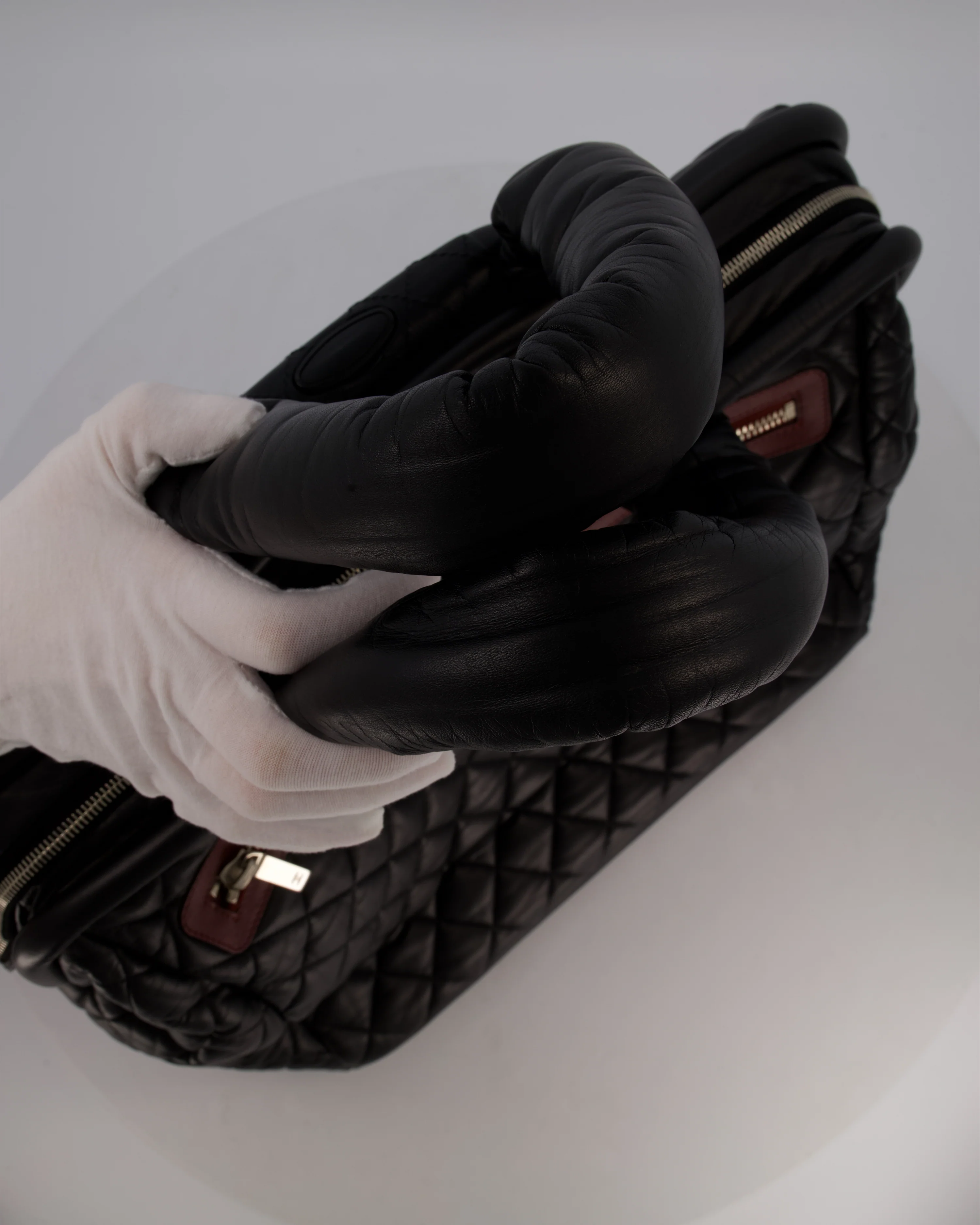 Chanel Black Large Coco Cocoon Carry on Trolley Bag in Lambskin Leather with Silver Hardware - Image 17