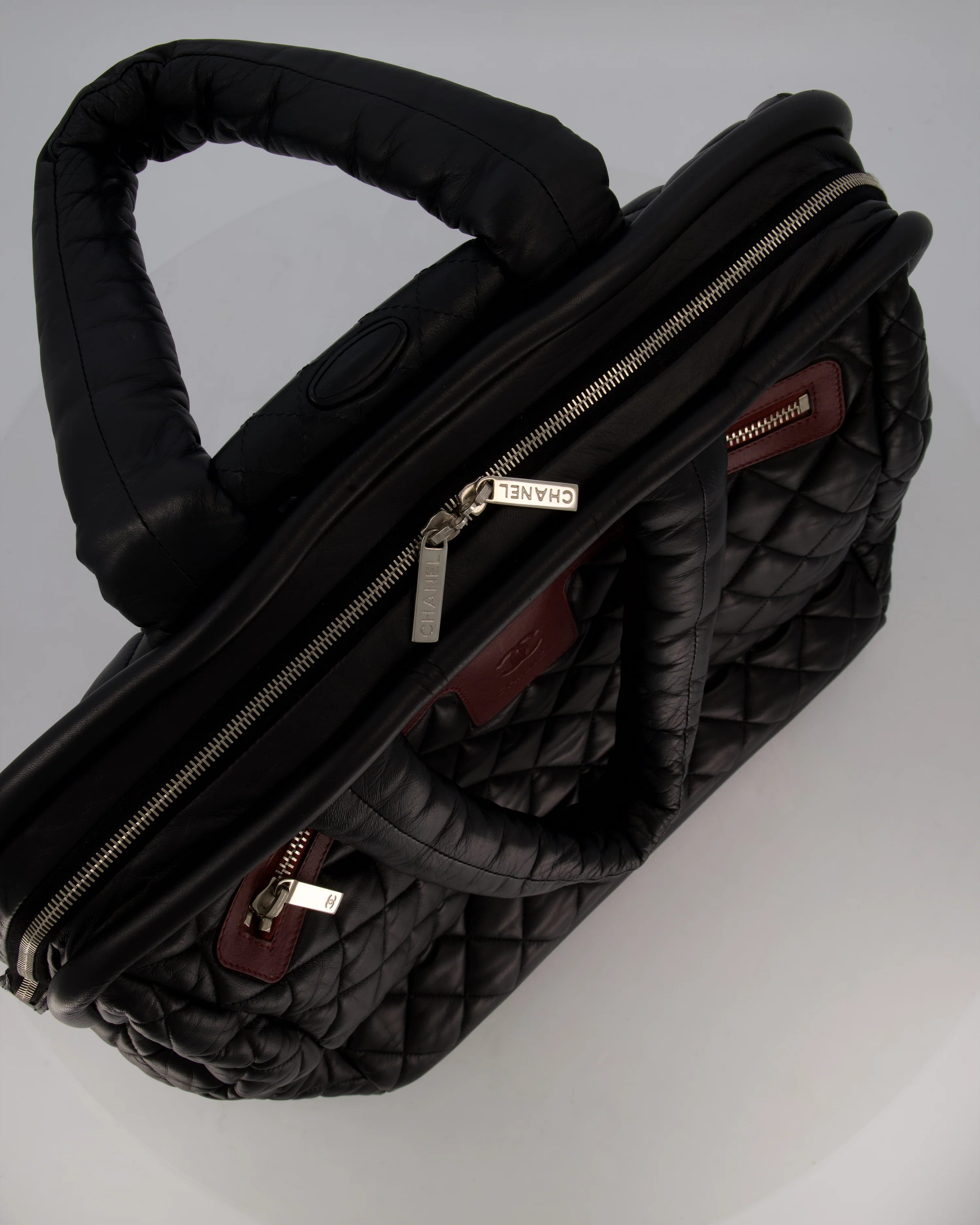 Chanel Black Large Coco Cocoon Carry on Trolley Bag in Lambskin Leather with Silver Hardware - Image 18