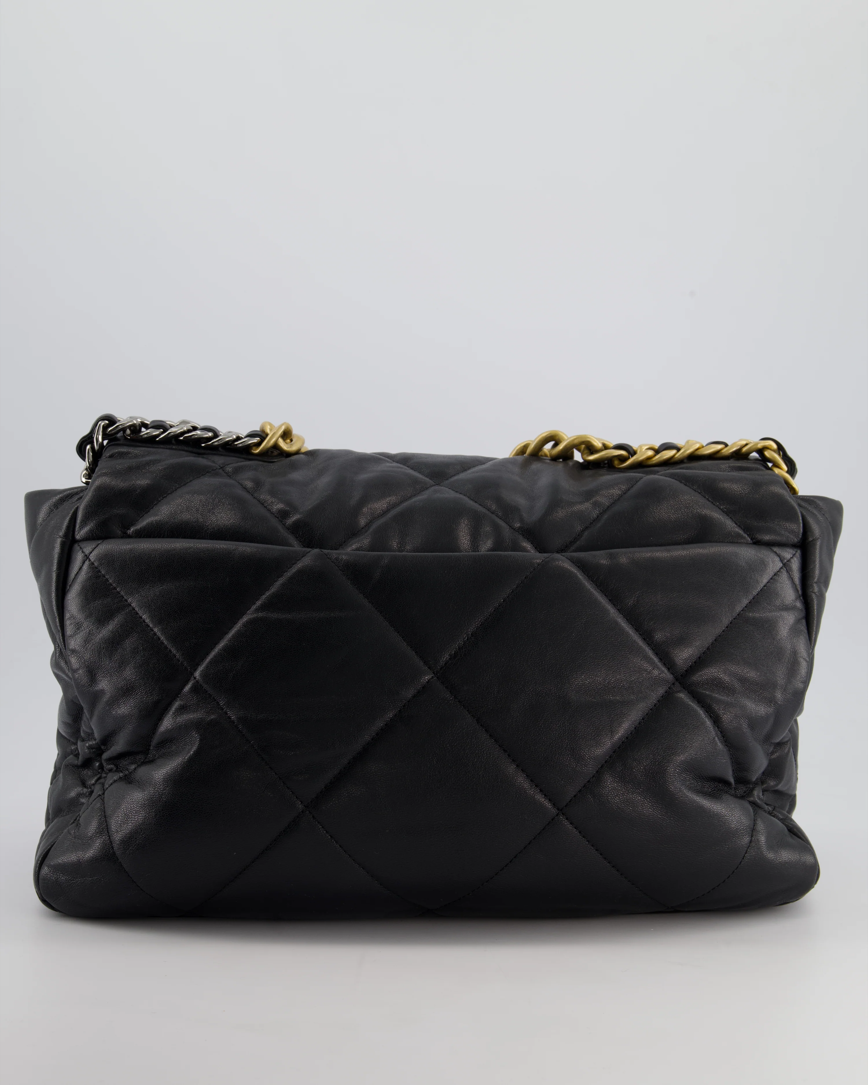 Chanel Black Maxi 19 Bag in Quilted Goatskin Leather with Mixed Hardware - Image 6