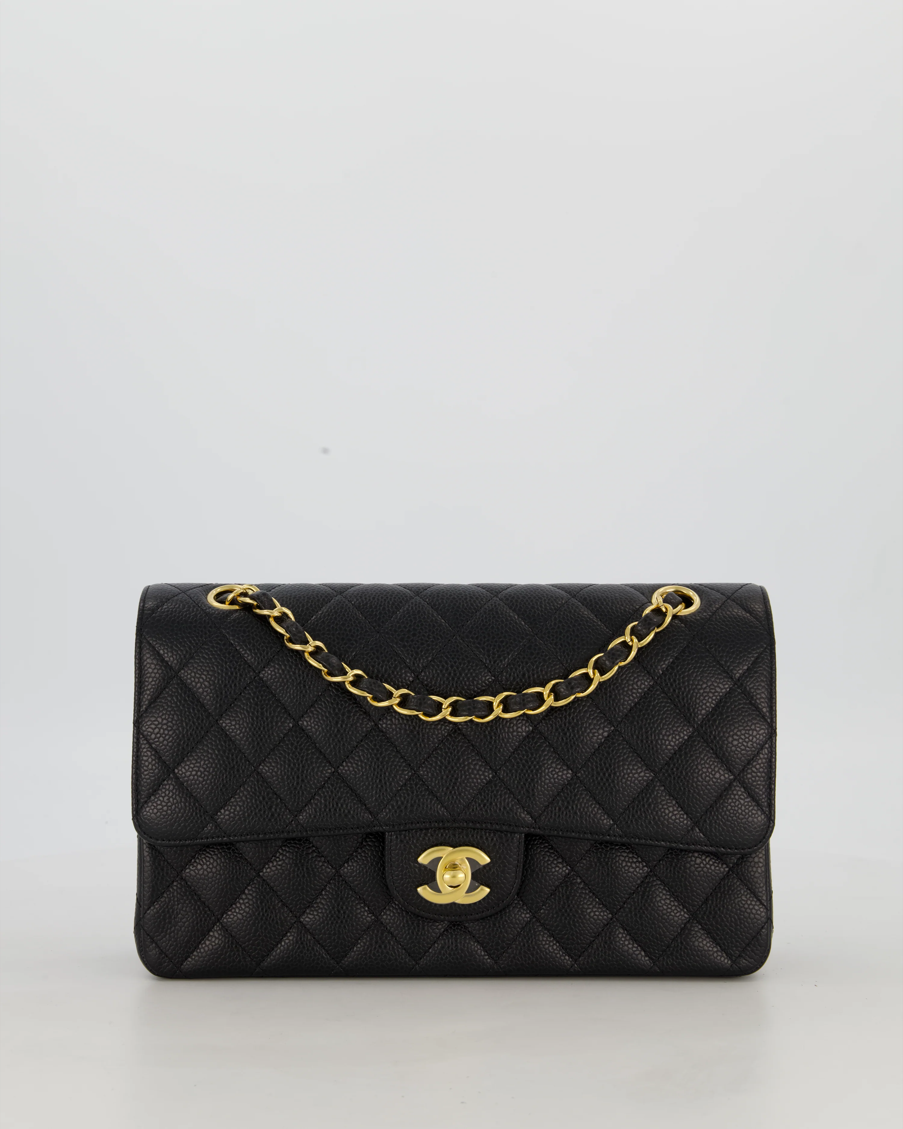 Chanel Black Medium Classic Double Flap Bag in Caviar Leather with Gold Hardware - Image 2