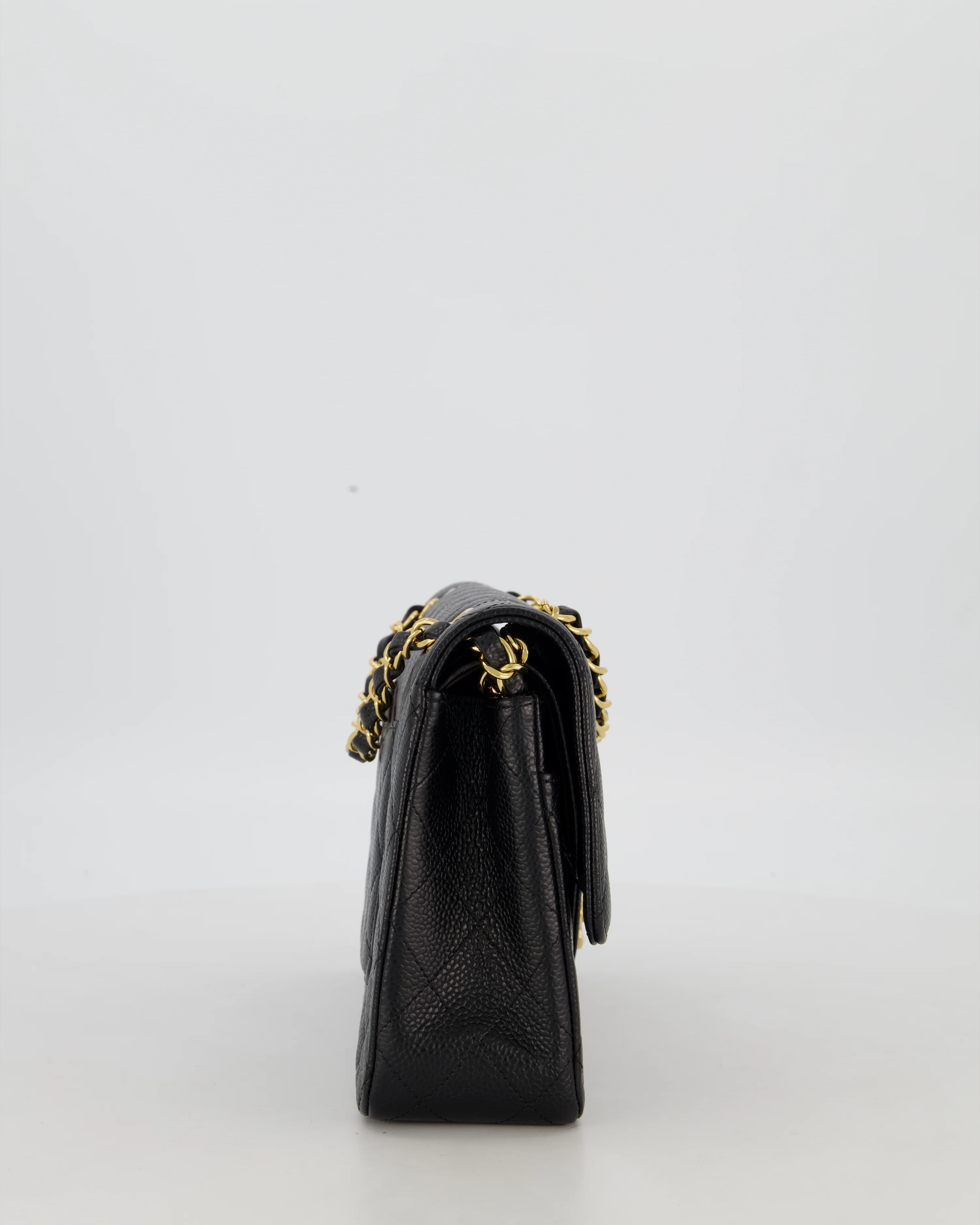 Chanel Black Medium Classic Double Flap Bag in Caviar Leather with Gold Hardware - Image 4