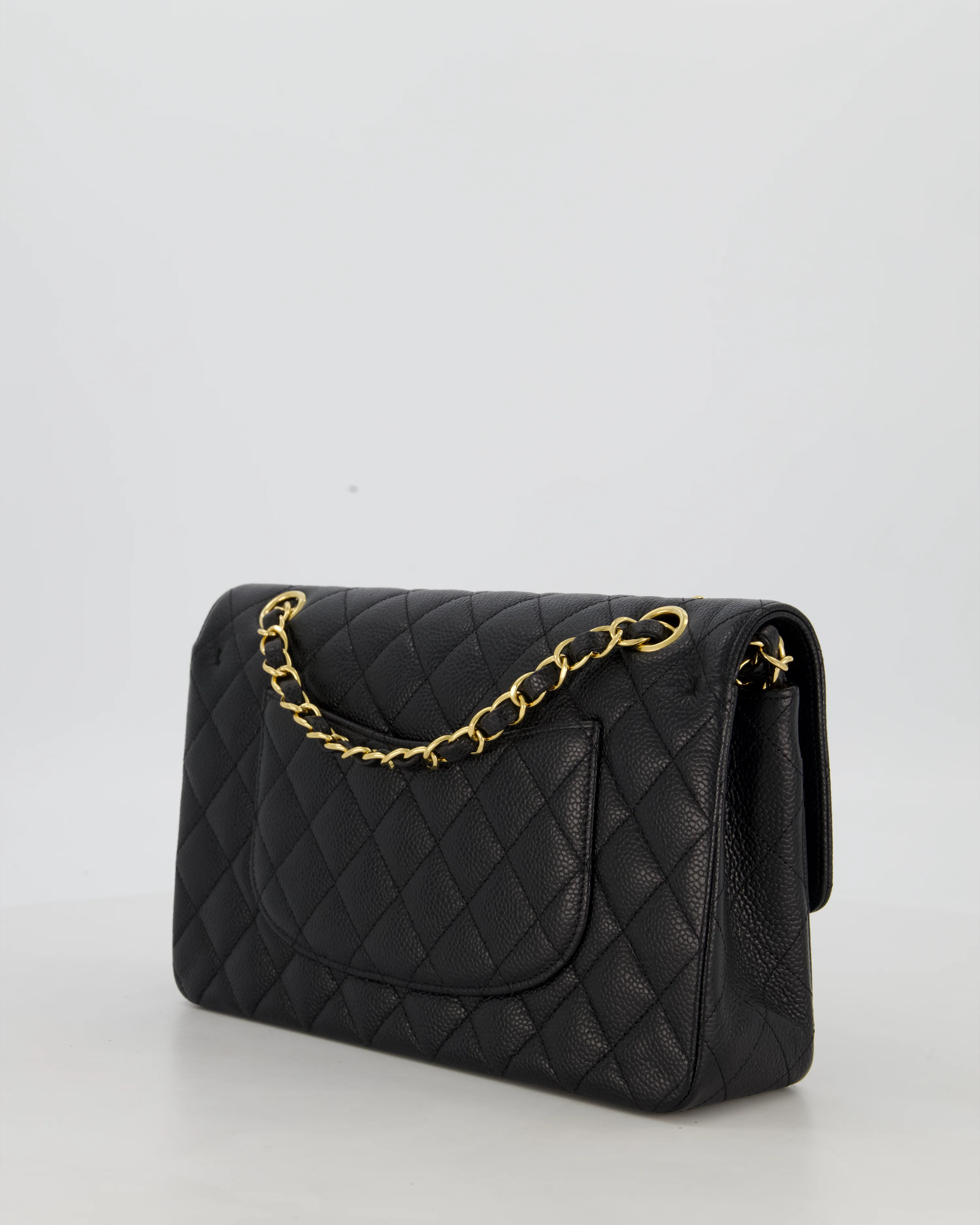 Chanel Black Medium Classic Double Flap Bag in Caviar Leather with Gold Hardware - Image 5