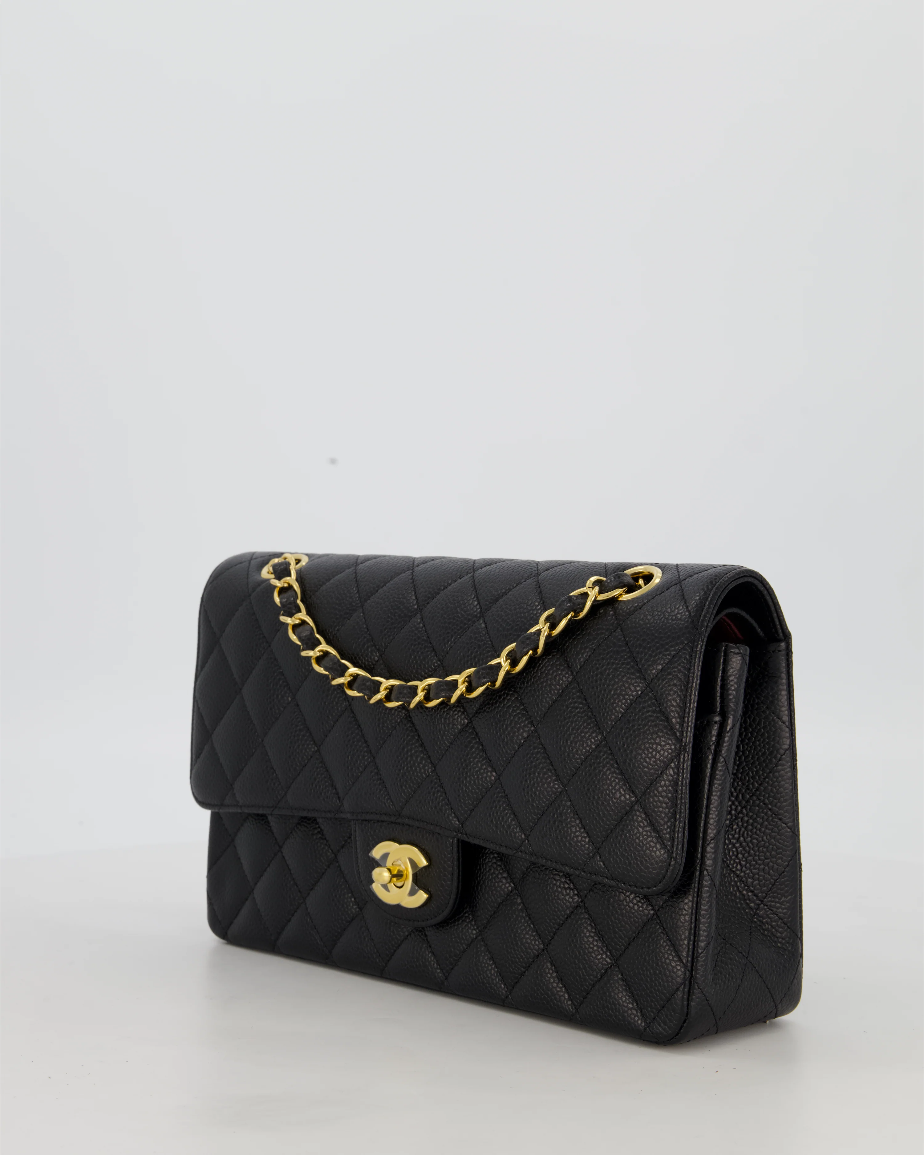 Chanel Black Medium Classic Double Flap Bag in Caviar Leather with Gold Hardware - Image 7