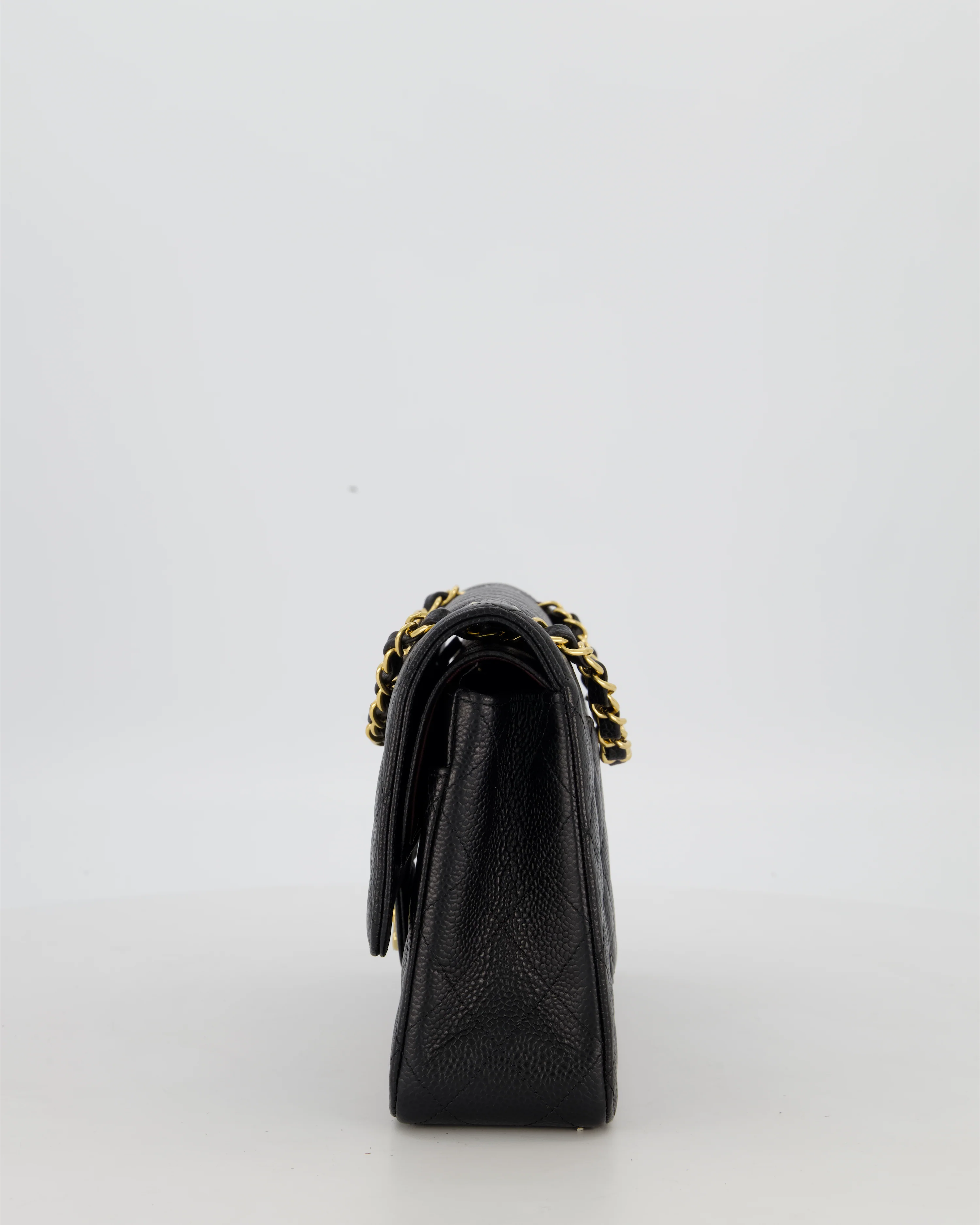 Chanel Black Medium Classic Double Flap Bag in Caviar Leather with Gold Hardware - Image 9