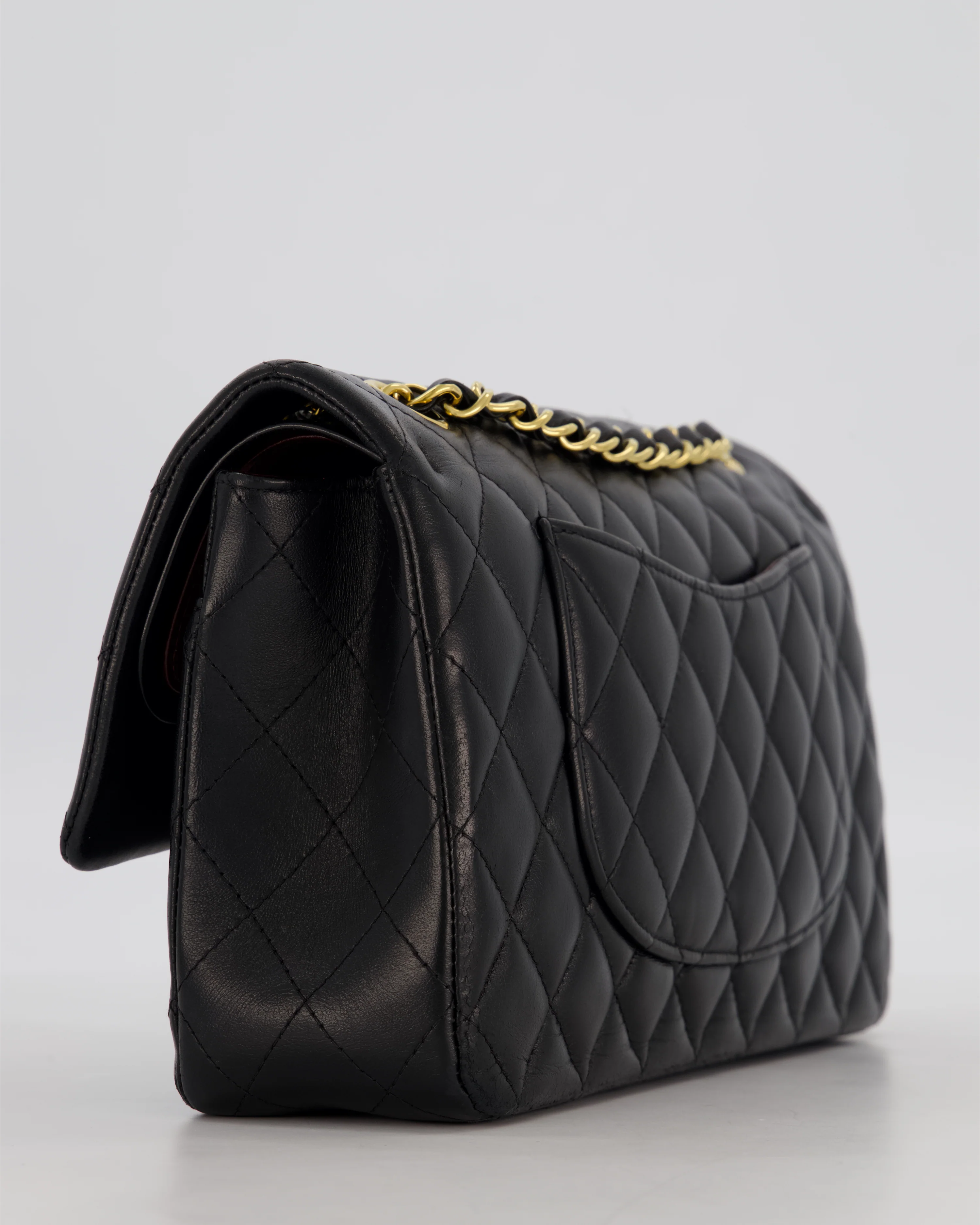 Chanel Black Medium Classic Double Flap Bag in Lambskin Leather with Gold Hardware - Image 11