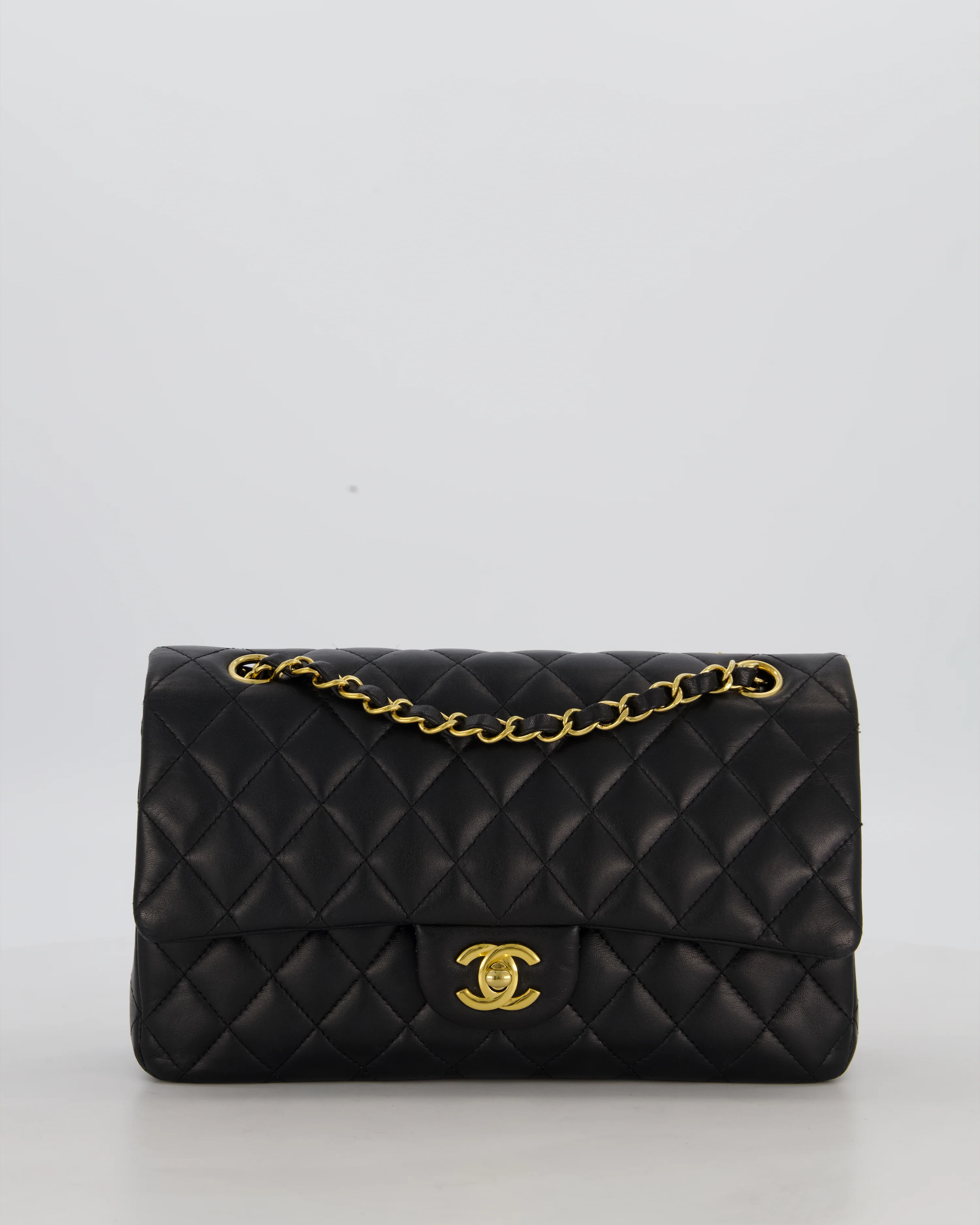 Chanel Black Medium Classic Double Flap Bag in Lambskin Leather with Gold Hardware - Image 2