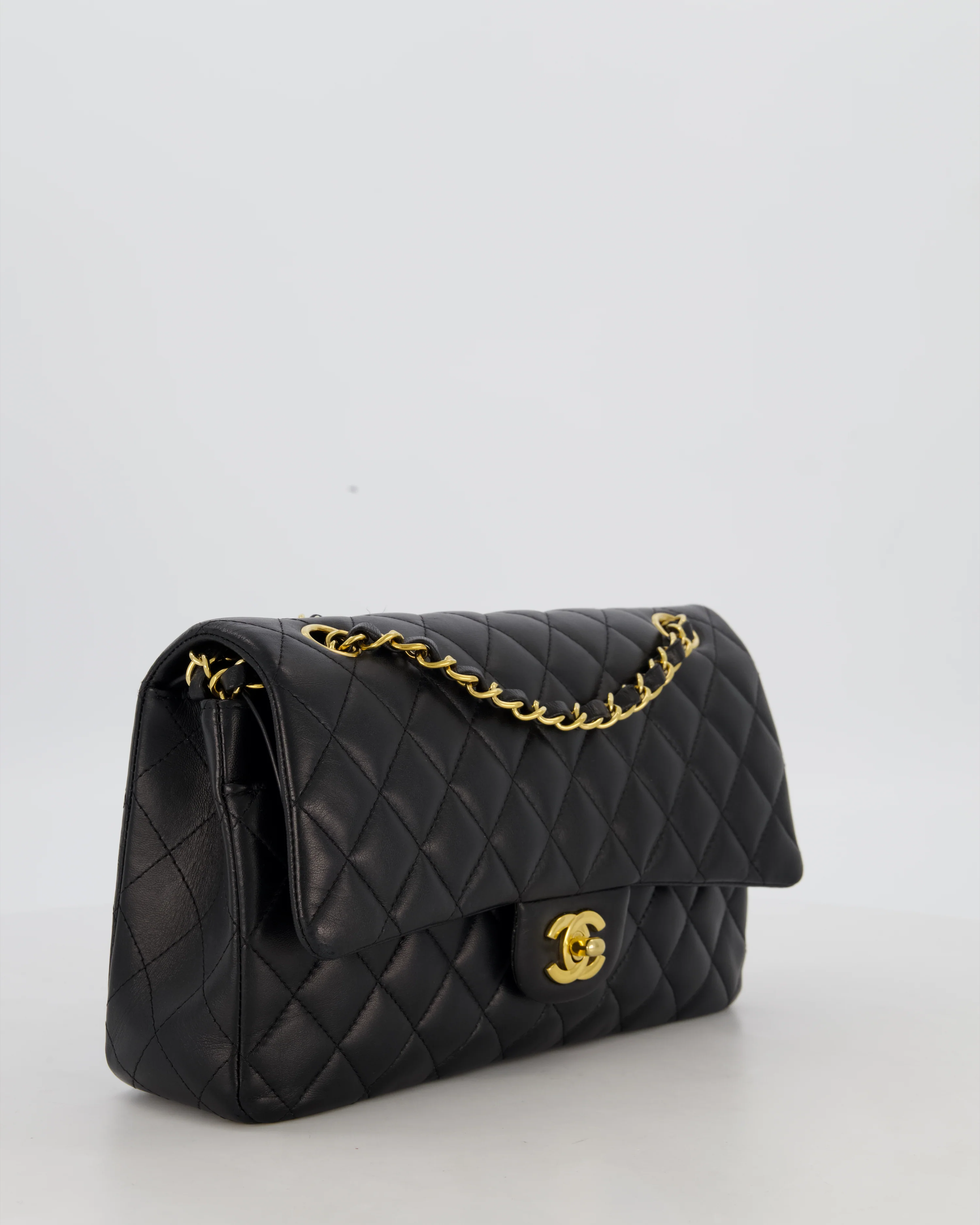 Chanel Black Medium Classic Double Flap Bag in Lambskin Leather with Gold Hardware - Image 3