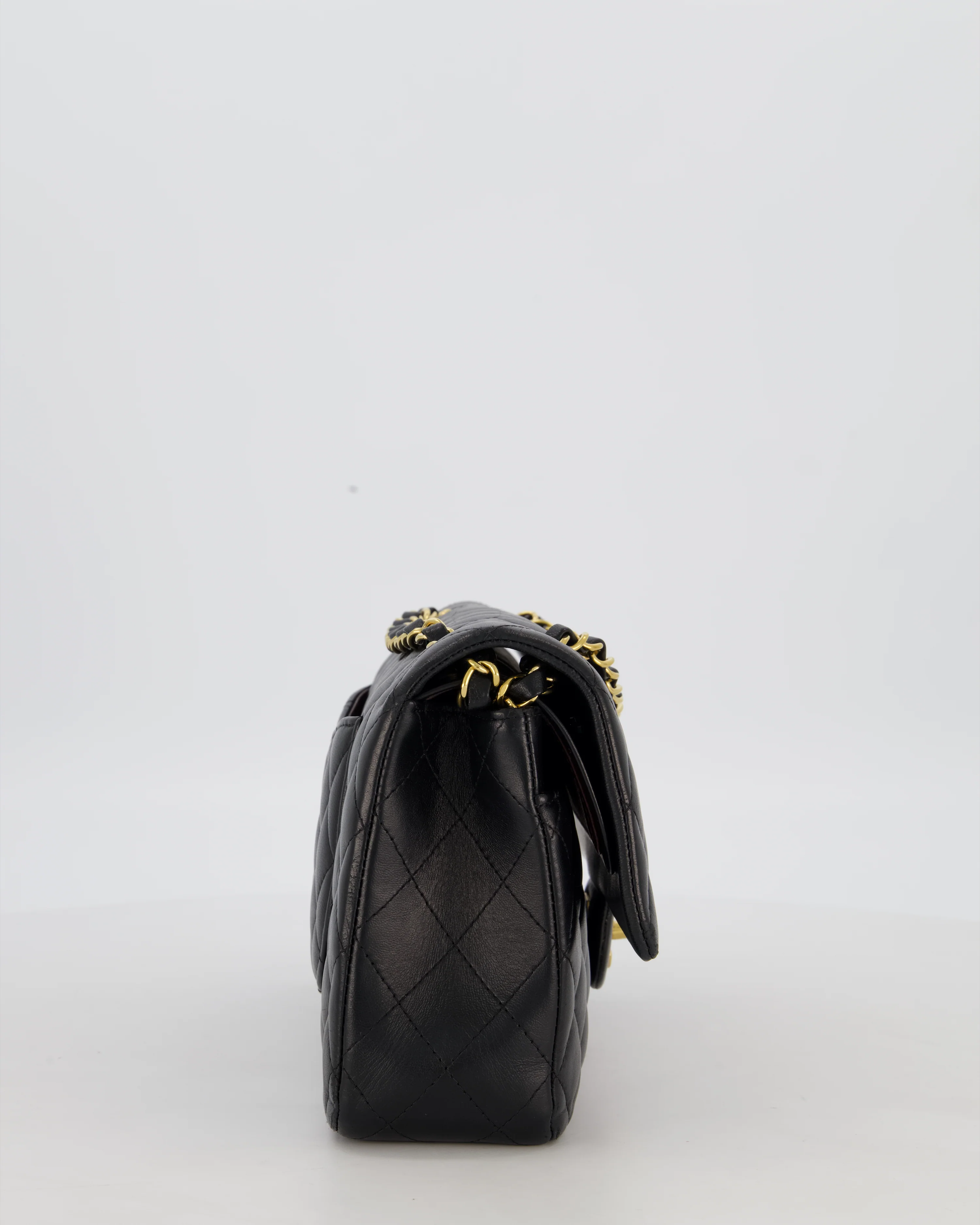 Chanel Black Medium Classic Double Flap Bag in Lambskin Leather with Gold Hardware - Image 4