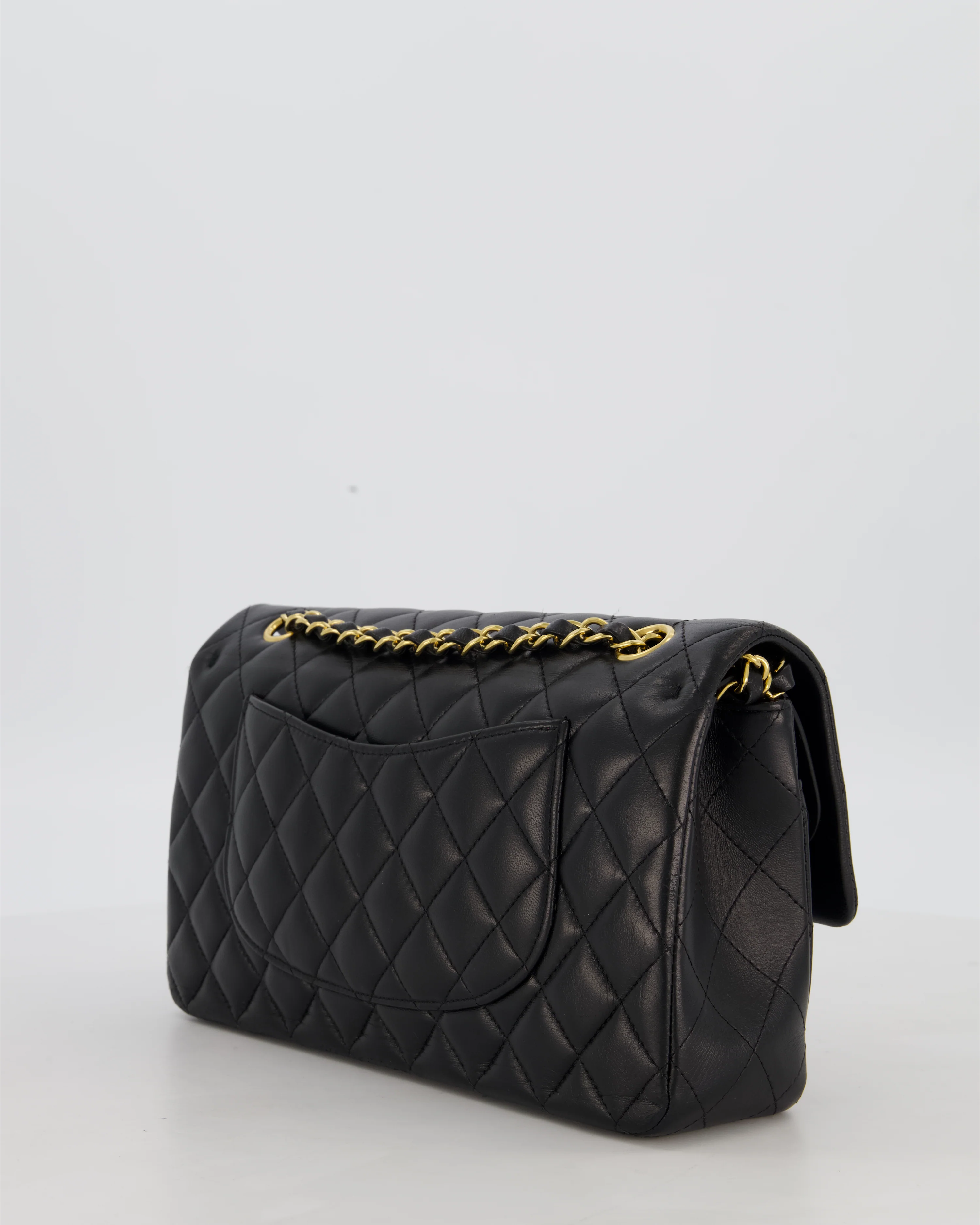 Chanel Black Medium Classic Double Flap Bag in Lambskin Leather with Gold Hardware - Image 5
