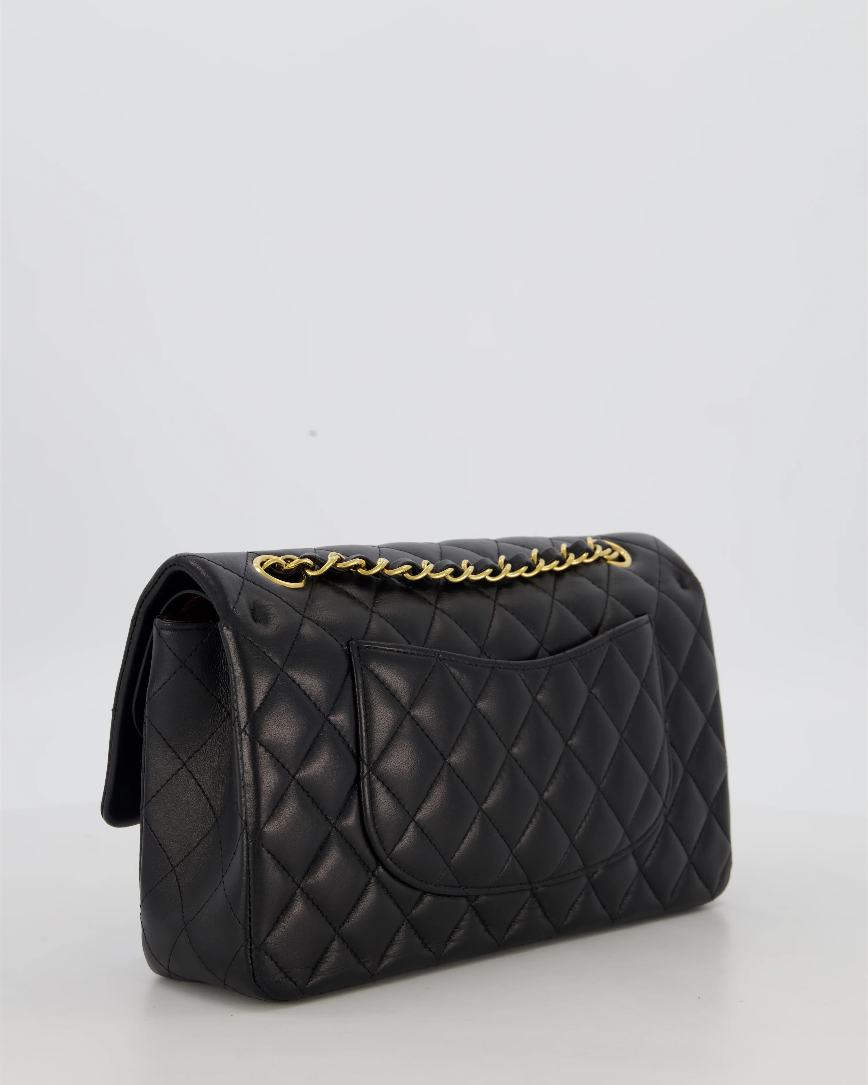 Chanel Black Medium Classic Double Flap Bag in Lambskin Leather with Gold Hardware - Image 7