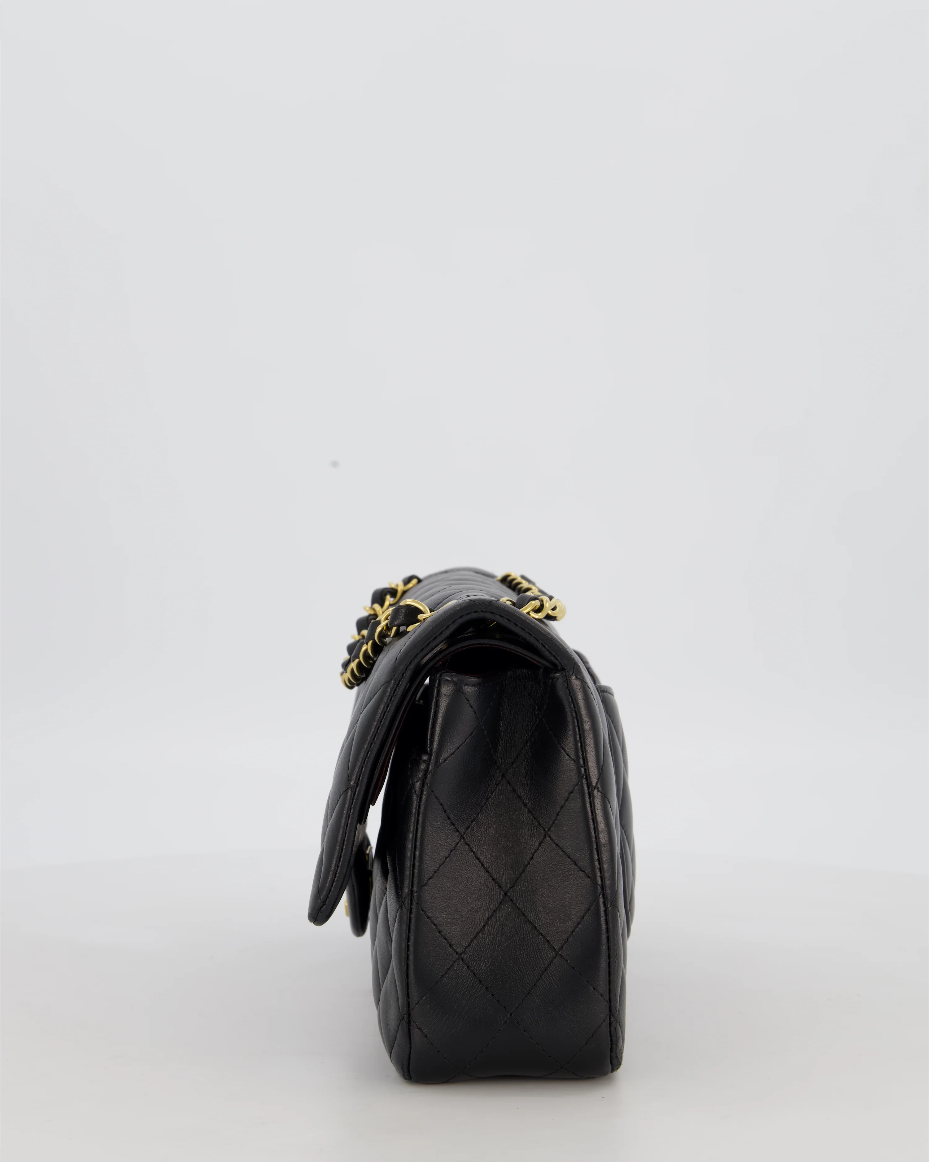 Chanel Black Medium Classic Double Flap Bag in Lambskin Leather with Gold Hardware - Image 8