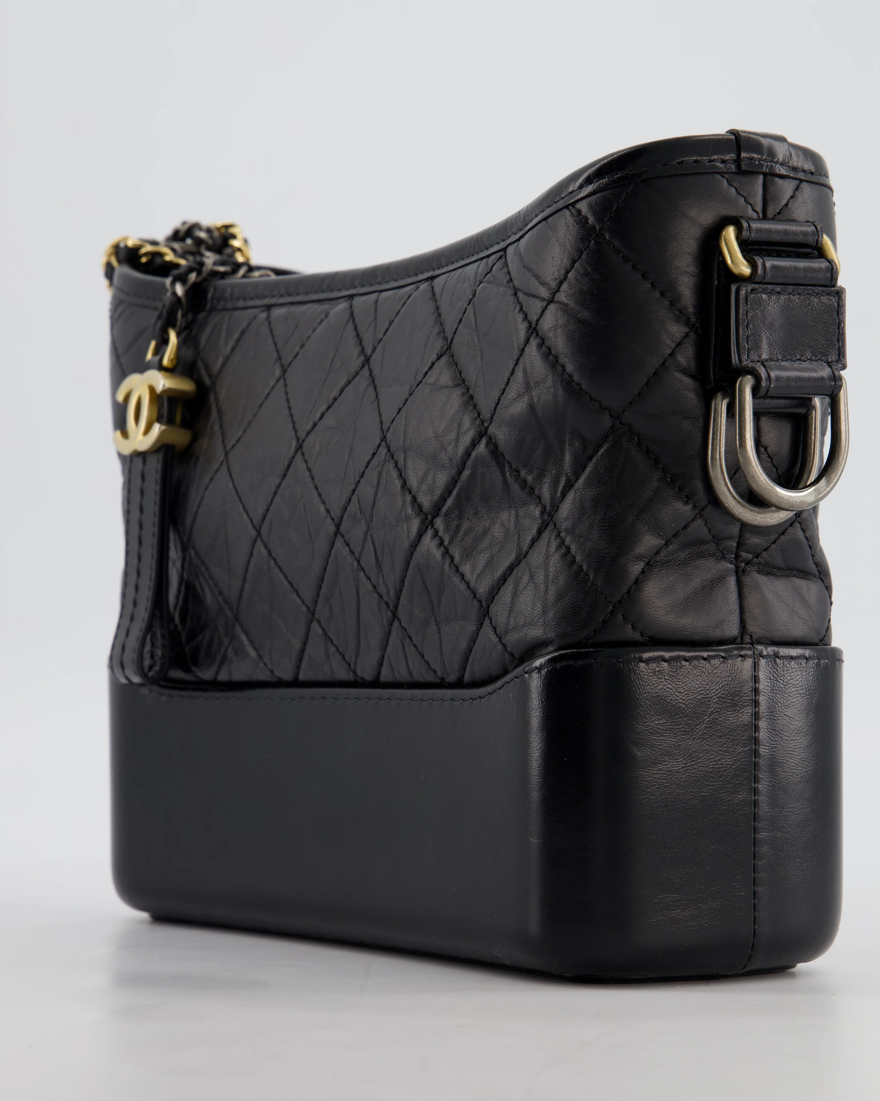 Chanel Black Medium Gabrielle Bag in Aged Calfskin Leather with Mixed Hardware - Image 10