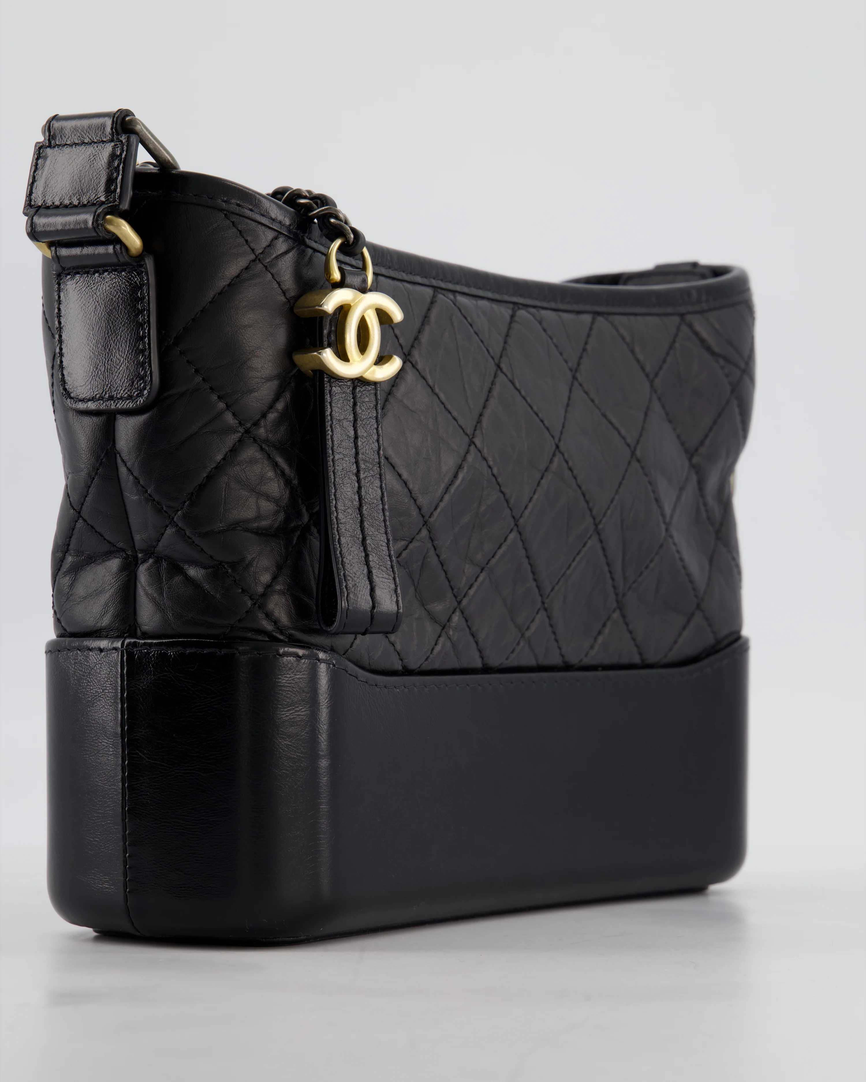 Chanel Black Medium Gabrielle Bag in Aged Calfskin Leather with Mixed Hardware - Image 11