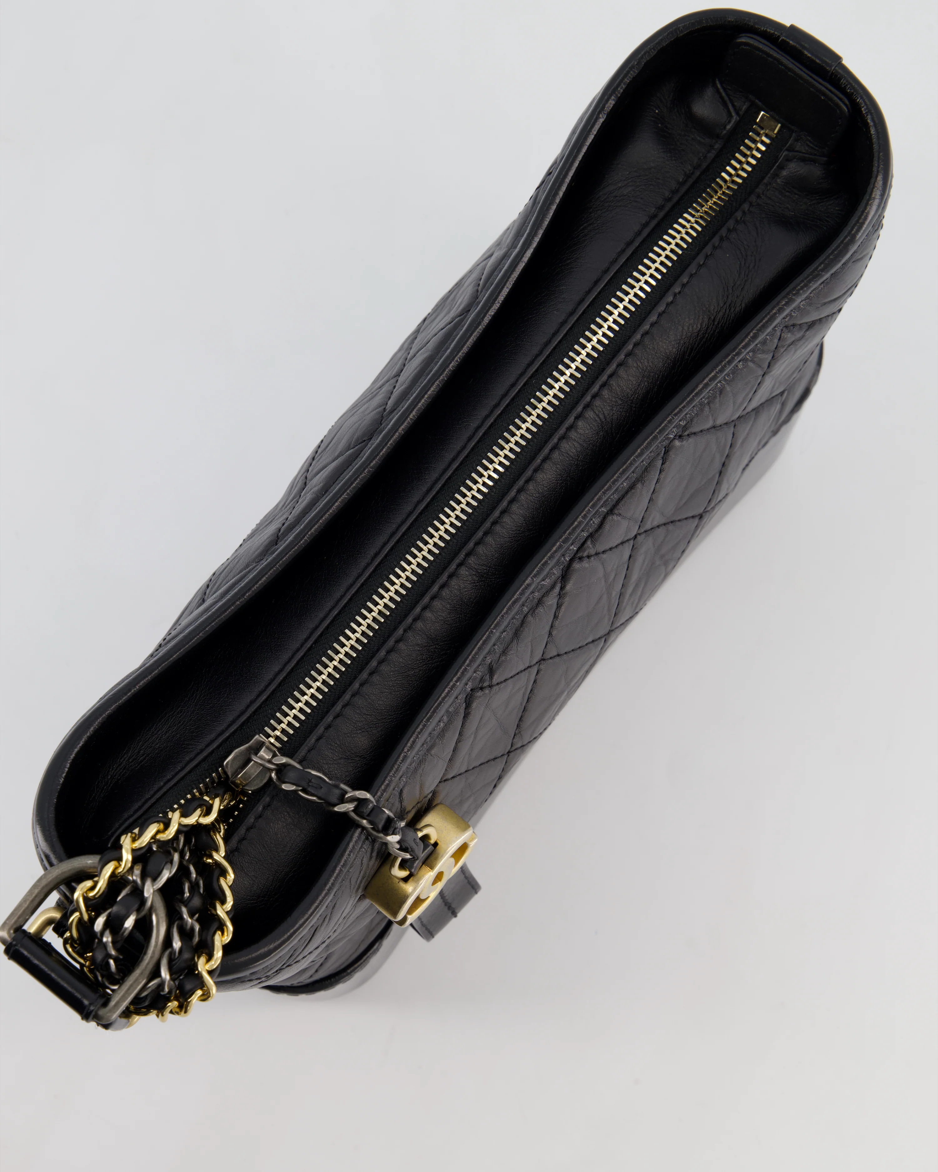 Chanel Black Medium Gabrielle Bag in Aged Calfskin Leather with Mixed Hardware - Image 15