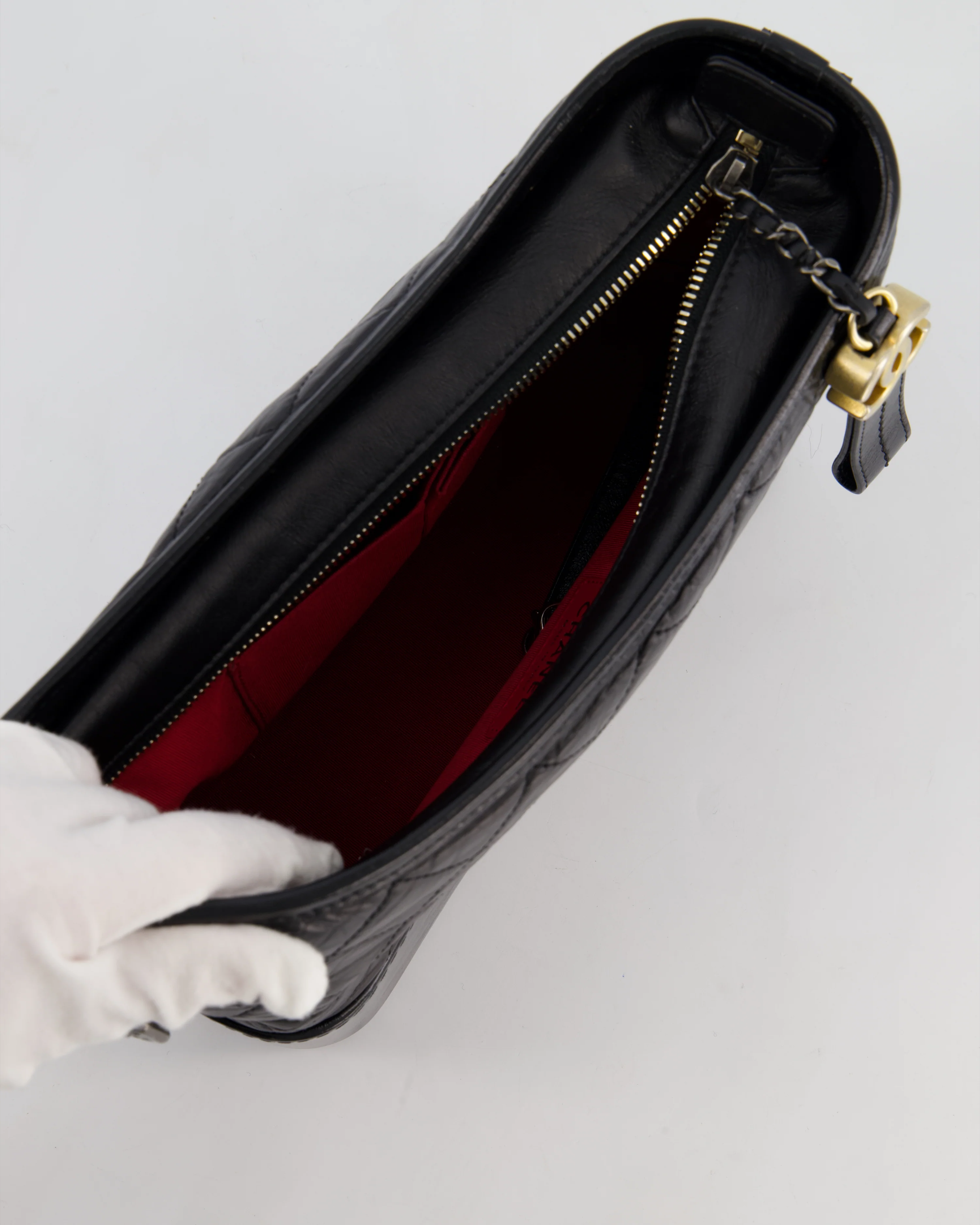 Chanel Black Medium Gabrielle Bag in Aged Calfskin Leather with Mixed Hardware - Image 19