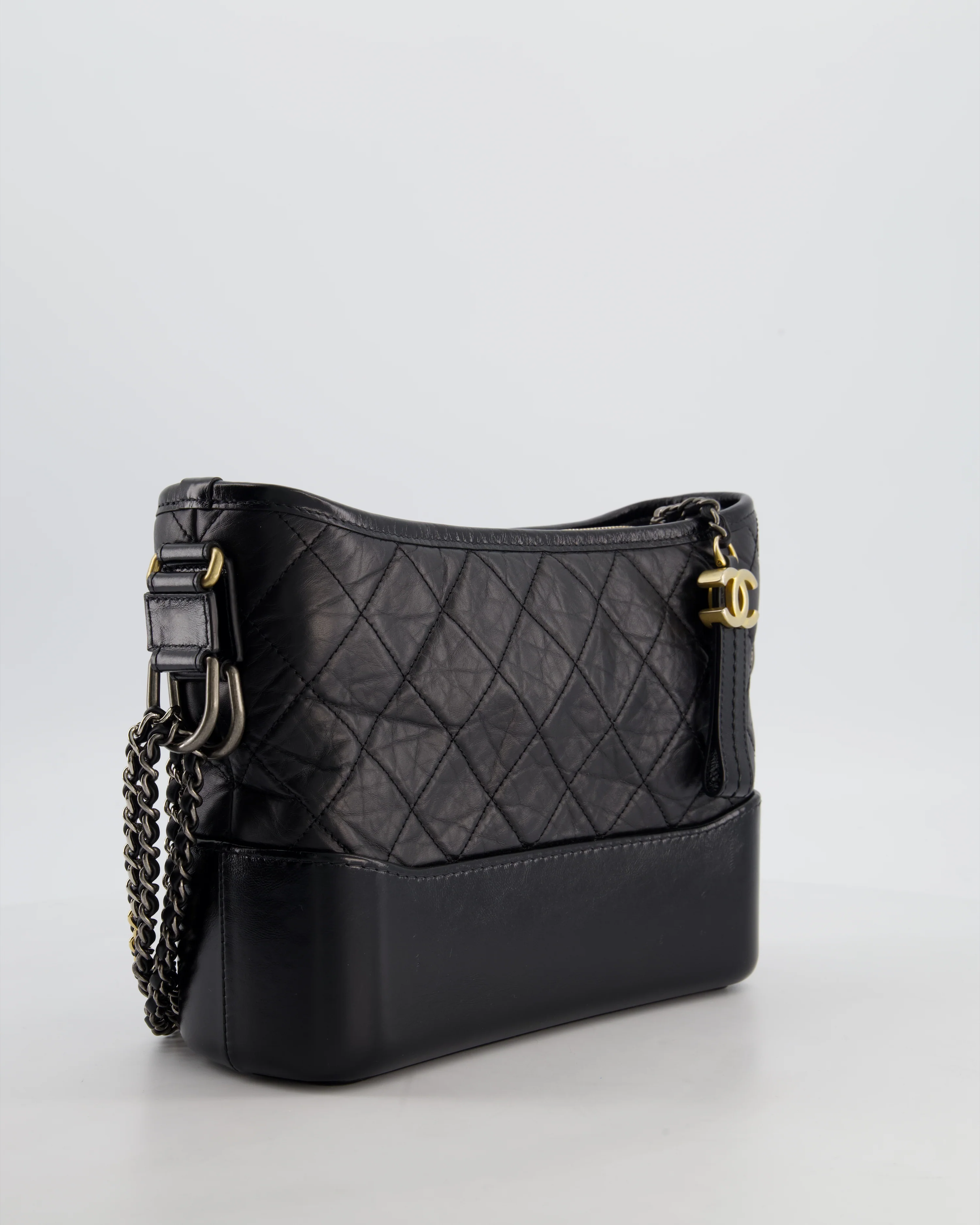 Chanel Black Medium Gabrielle Bag in Aged Calfskin Leather with Mixed Hardware - Image 3