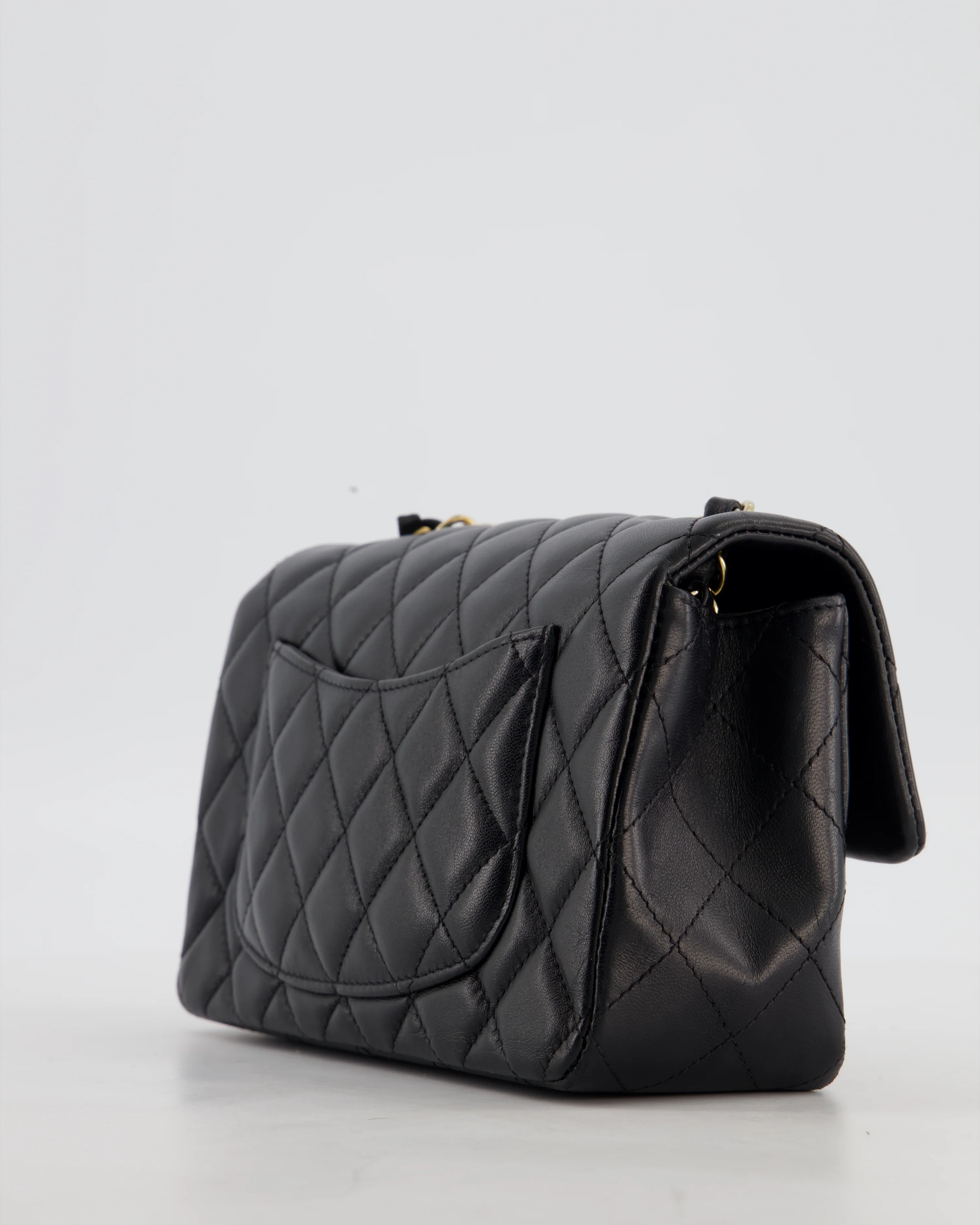 Chanel Black Mini Rectangular Flap Bag in Lambskin Leather with Gold Hardware - Image 13