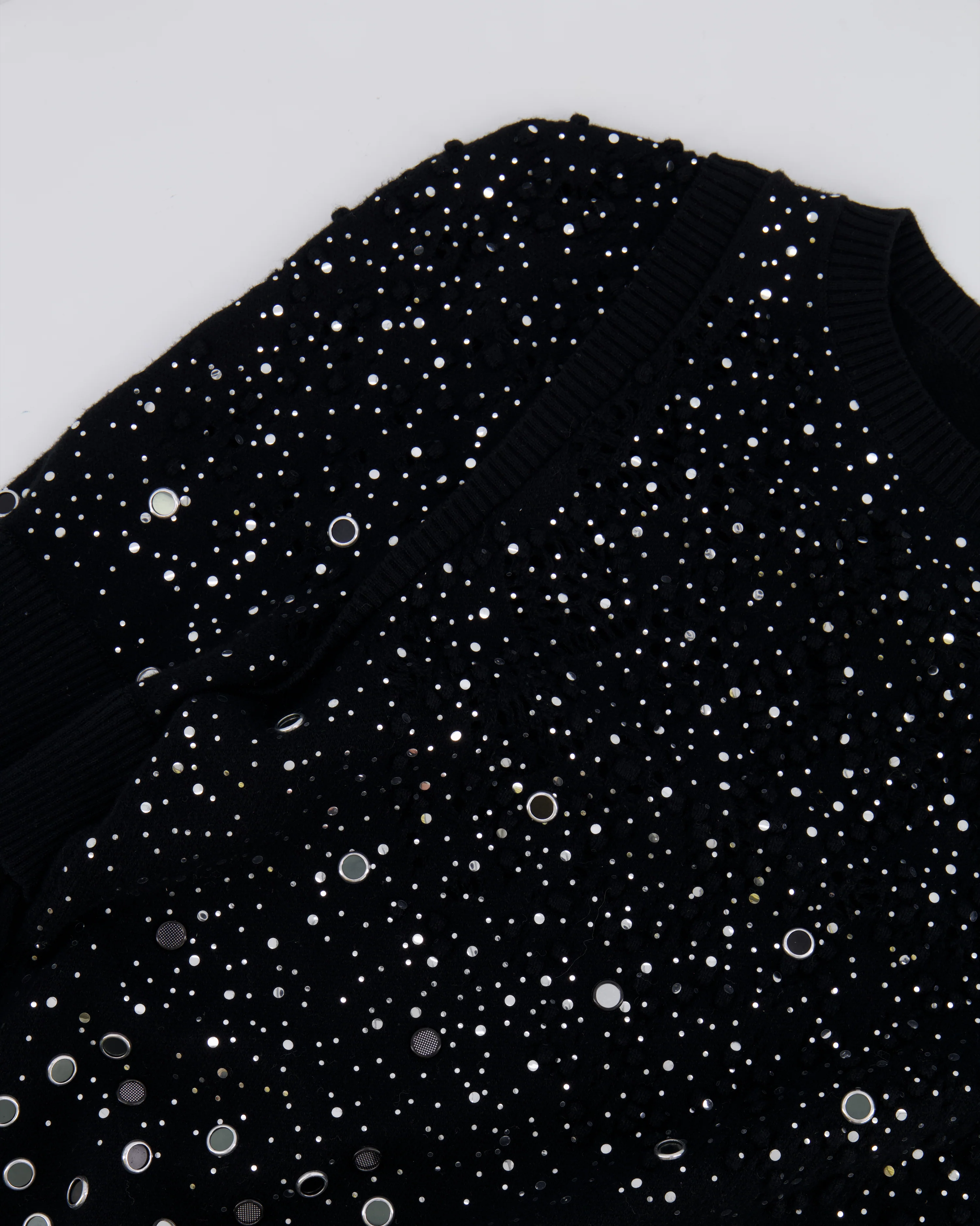 Chanel Black Mirror Embellished Jumper with CC Logo and Sequin Details Size FR 34 (UK 6) - Image 7